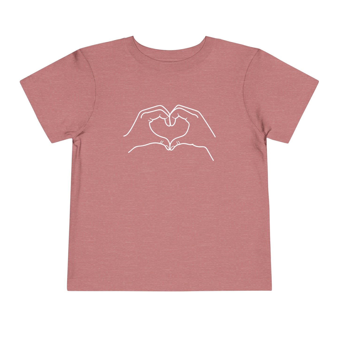 "Sister Team Heart Hands #1" Toddler Unisex Short Sleeve Tee (front and back)