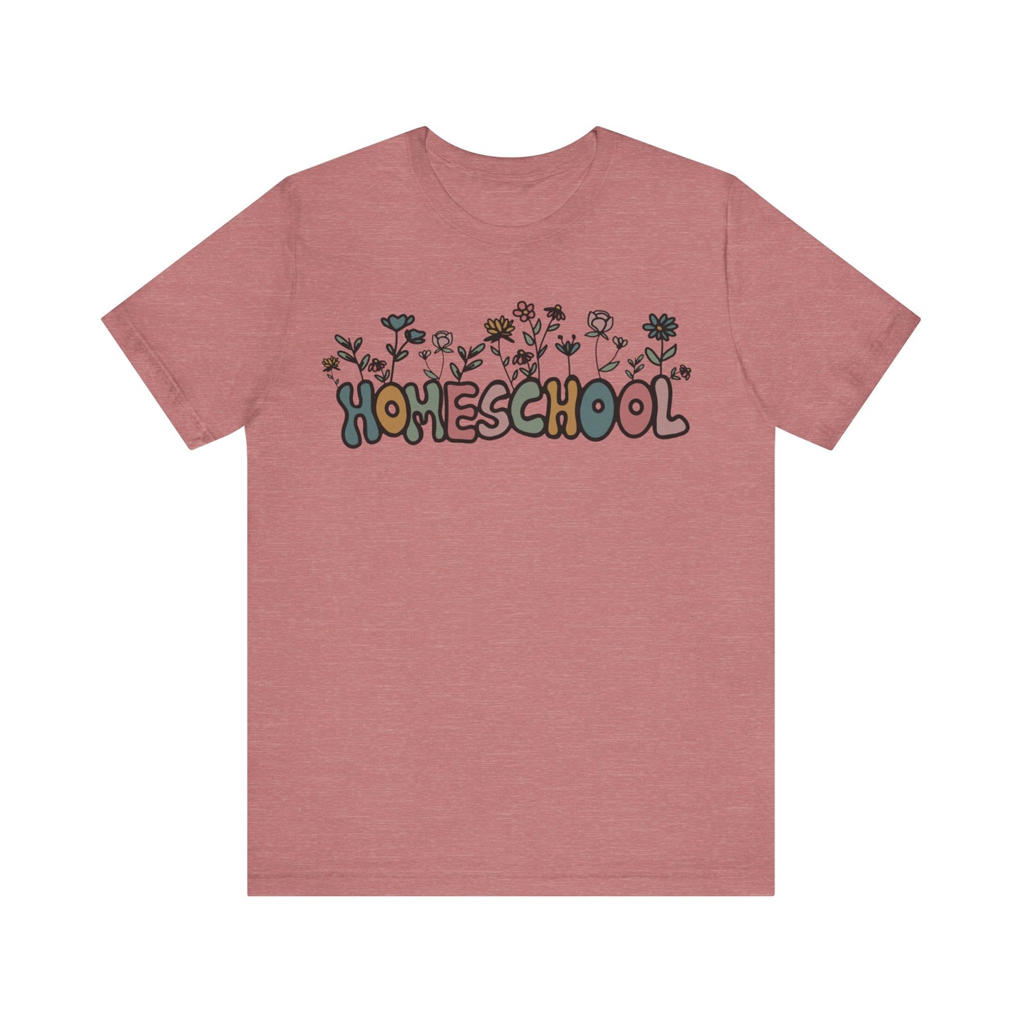 "Homeschool Flowers" Adult Unisex Short Sleeve Tee