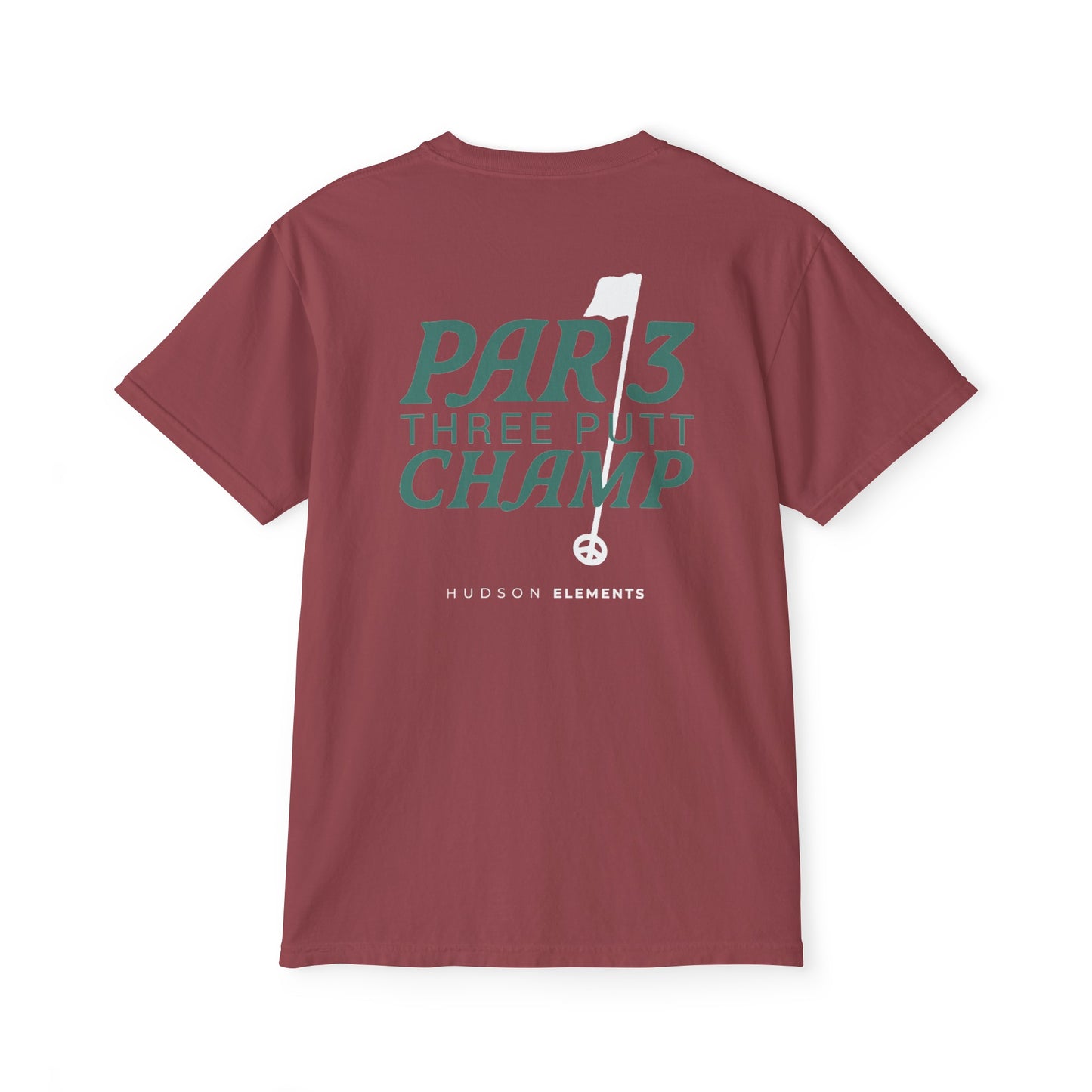 "Par 3 Champ" Adult Unisex Pocket Tee (front and back)