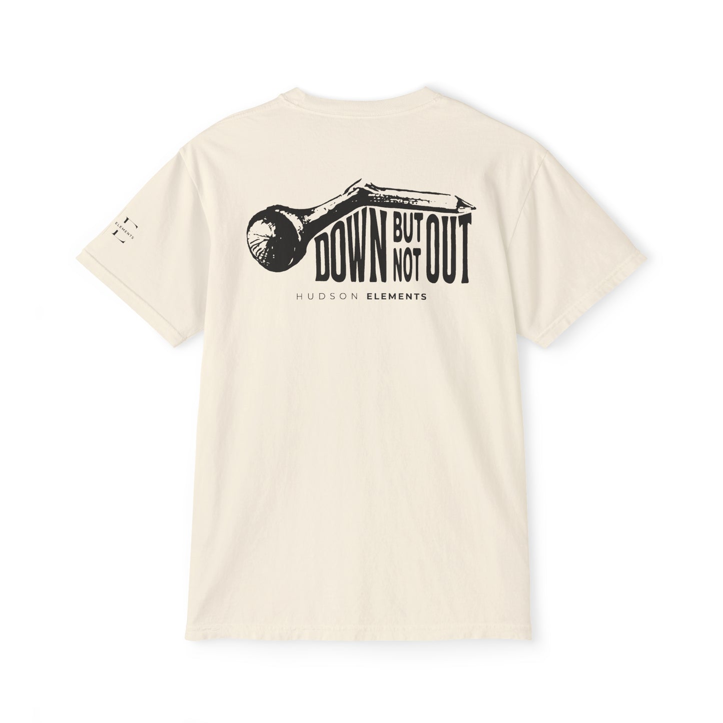 "Down But Not Out" Adult Unisex Pocket Tee (front and back)