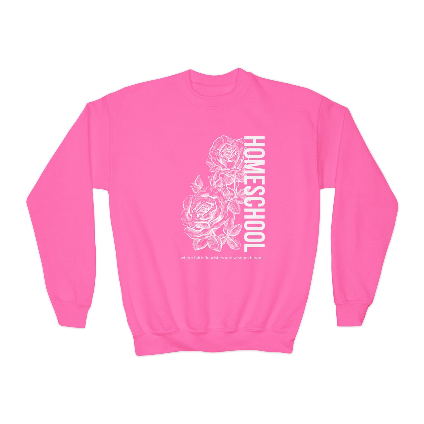 "Homeschool Wisdom and Faith" Youth Crewneck Sweatshirt