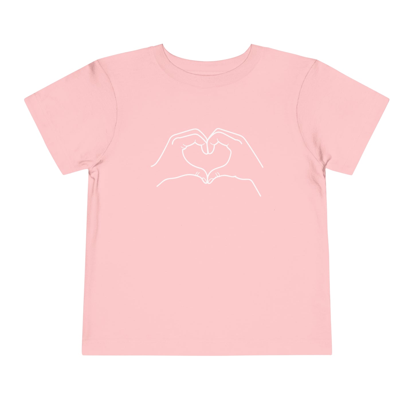 "Sister Team Heart Hands #4" Toddler Short Sleeve Tee (front and back)