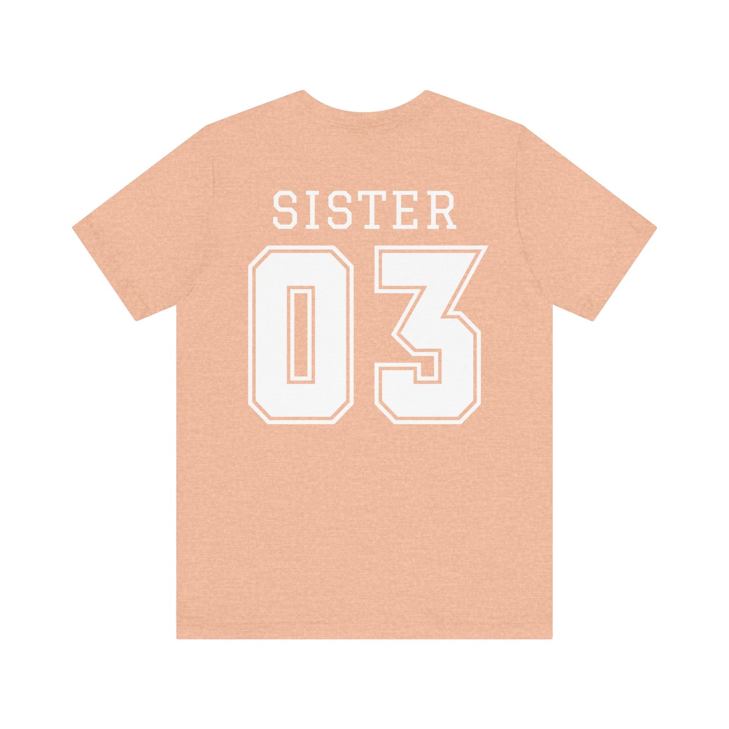 "Sister Team Heart Hands #3" Adult Unisex Short Sleeve Tee (front and back)