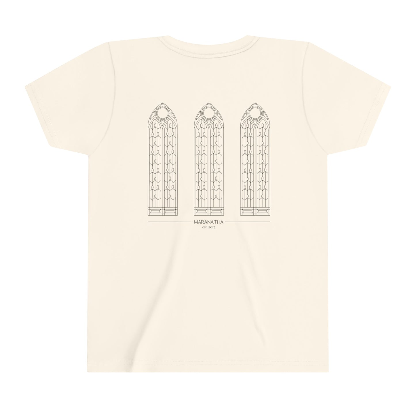 "Maranatha Windows" Youth Short Sleeve Tee (front and back)