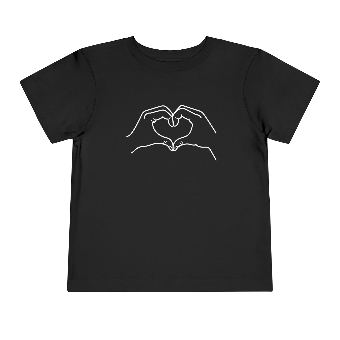 "Sister Team Heart Hands #3" Toddler Unisex Short Sleeve Tee (front and back)