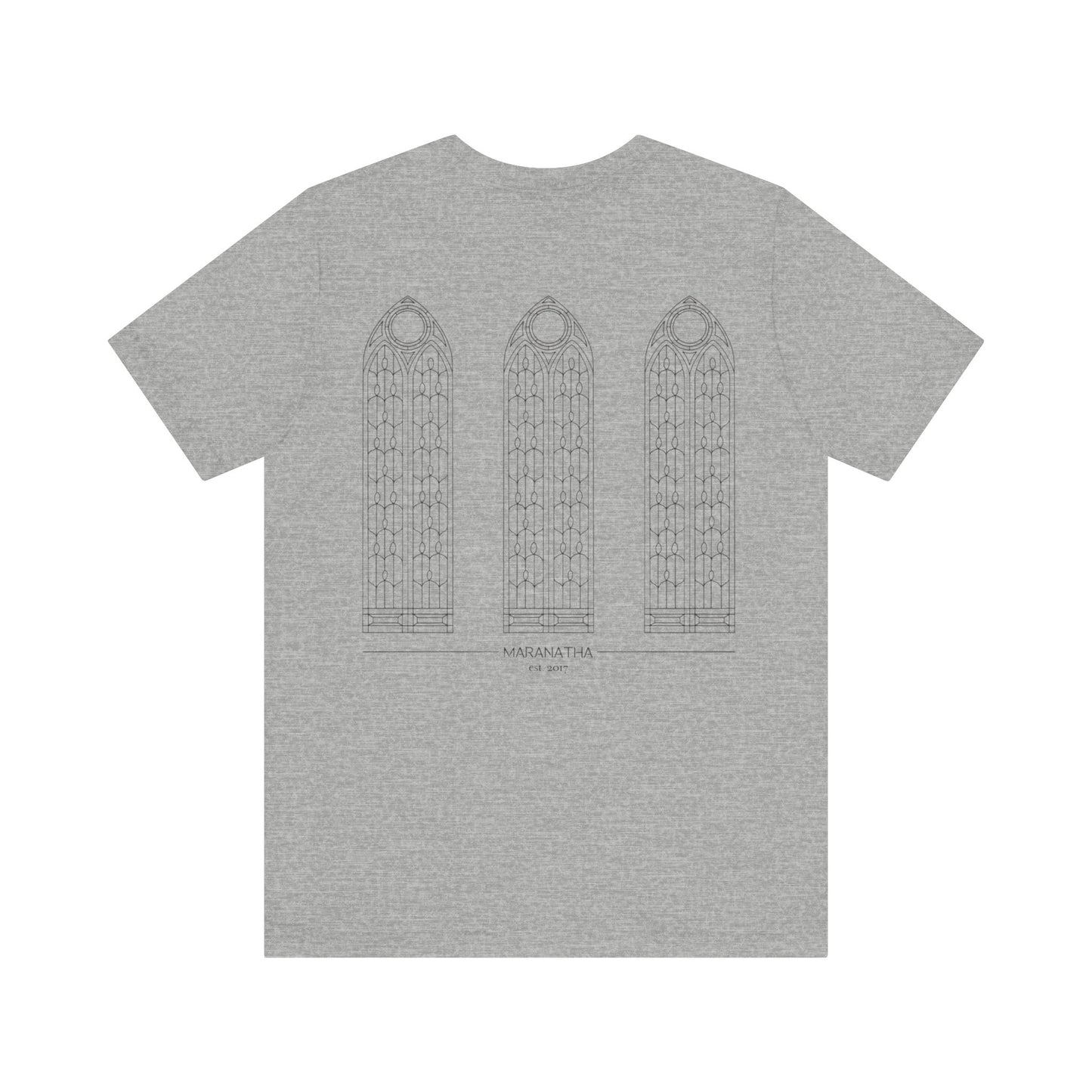 "Maranatha Windows" Adult Unisex Short Sleeve Tee (front and back)