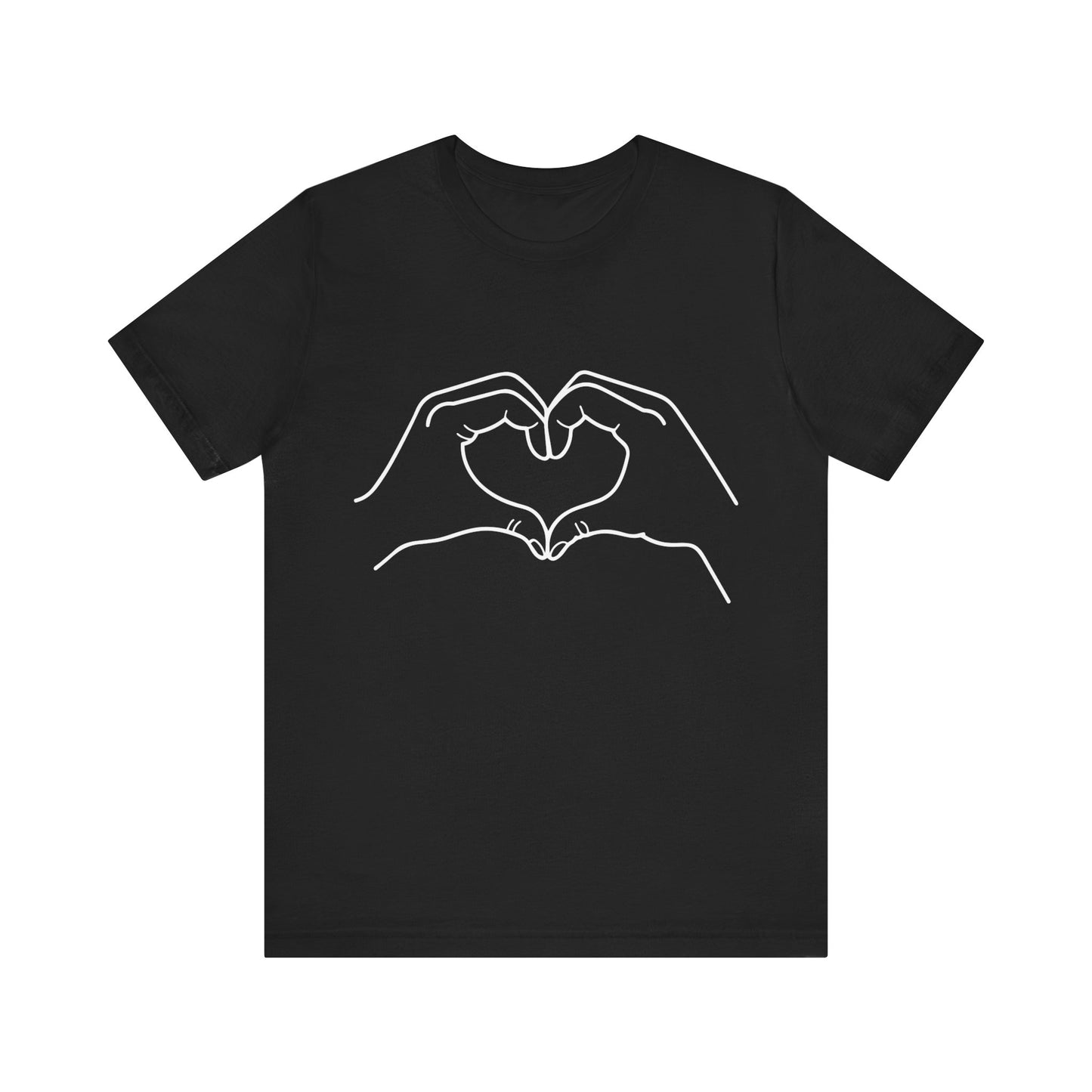 "Sister Team Heart Hands #3" Adult Unisex Short Sleeve Tee (front and back)