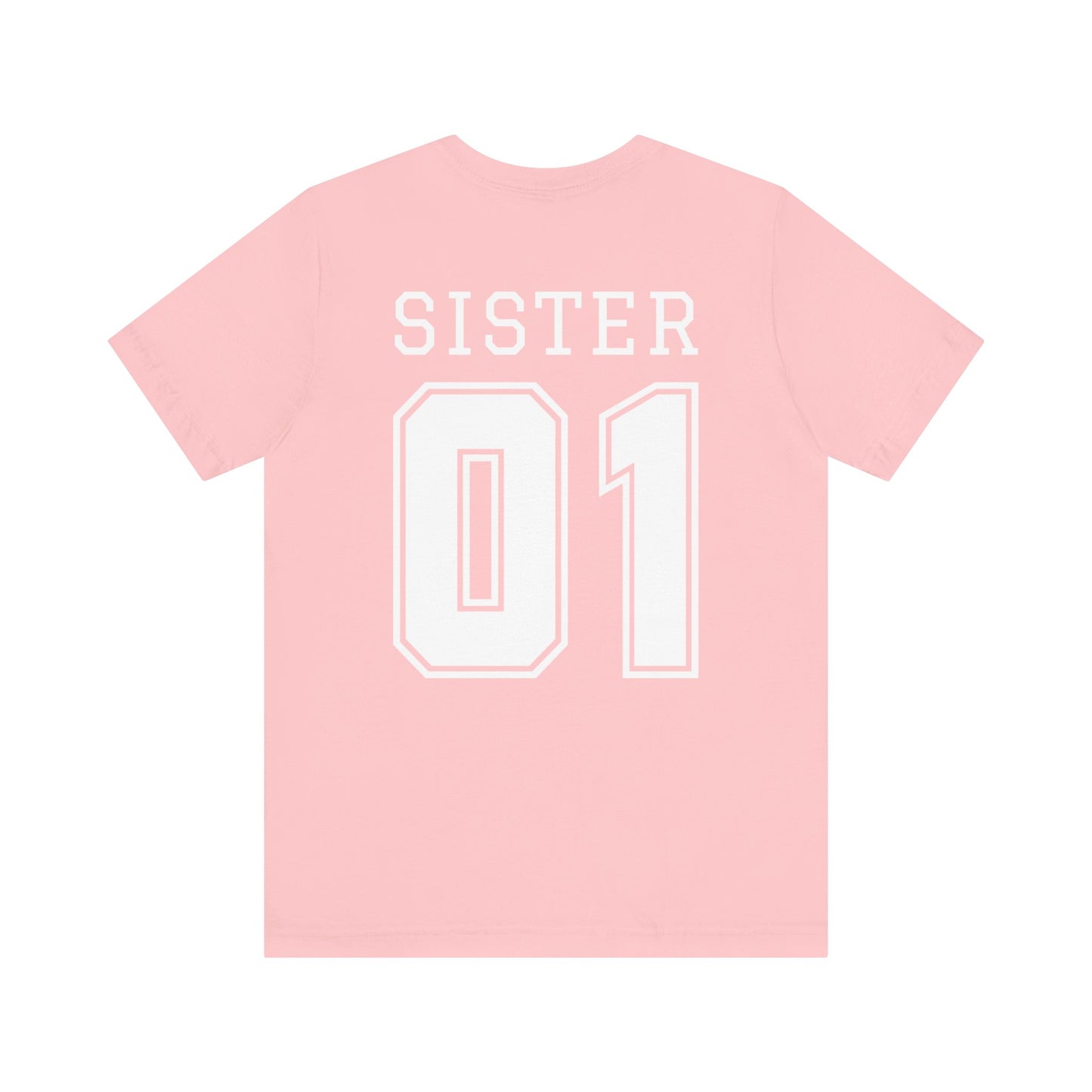 "Sister Team Heart Hands #1" Adult Unisex Short Sleeve Tee (front and back)