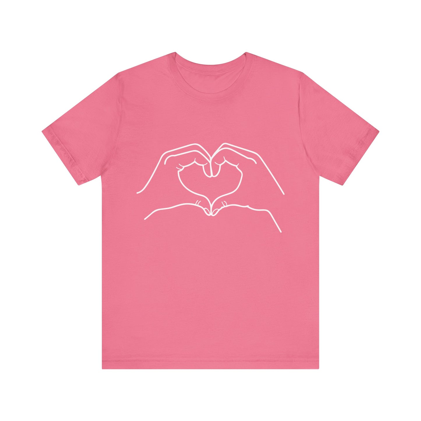 "Sister Team Heart Hands #3" Adult Unisex Short Sleeve Tee (front and back)