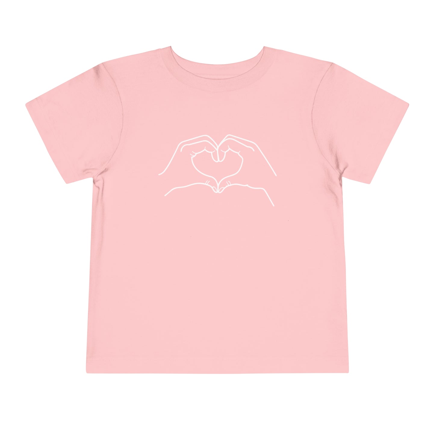 "Sister Team Heart Hands #1" Toddler Unisex Short Sleeve Tee (front and back)