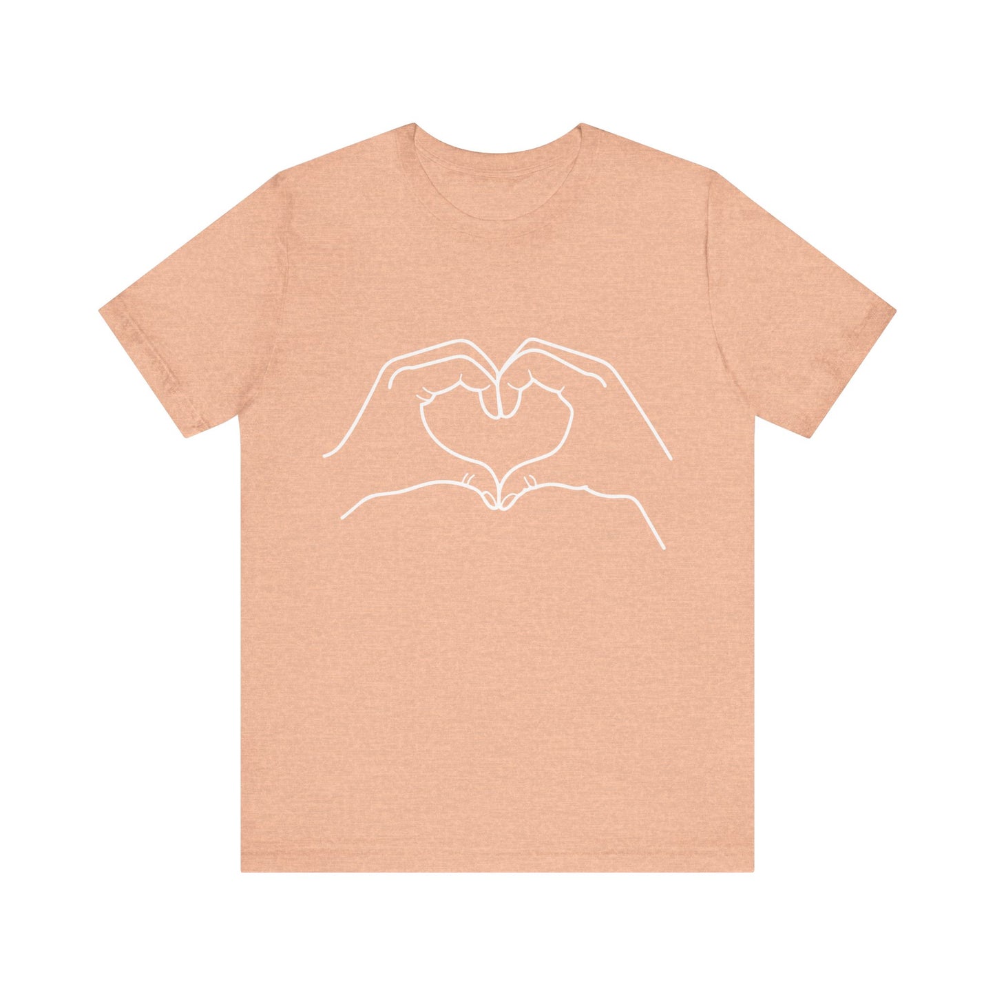 "Sister Team Heart Hands #3" Adult Unisex Short Sleeve Tee (front and back)