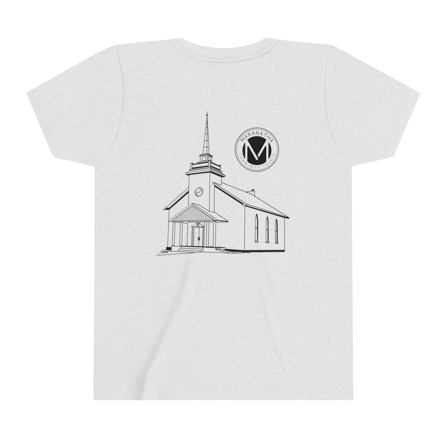 "Maranatha Church" Youth Short Sleeve Tee (front and back)