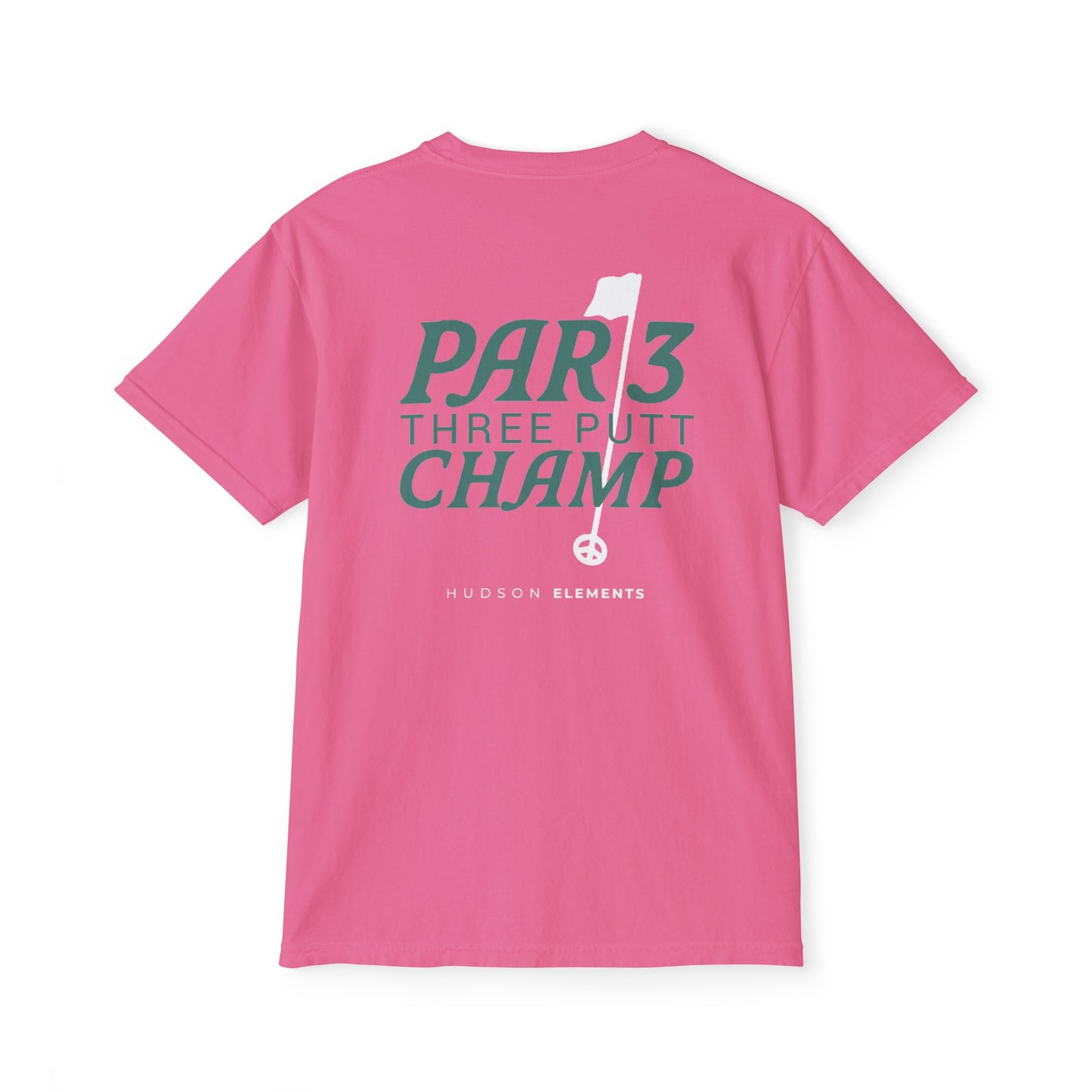 "Par 3 Champ" Adult Unisex Pocket Tee (front and back)