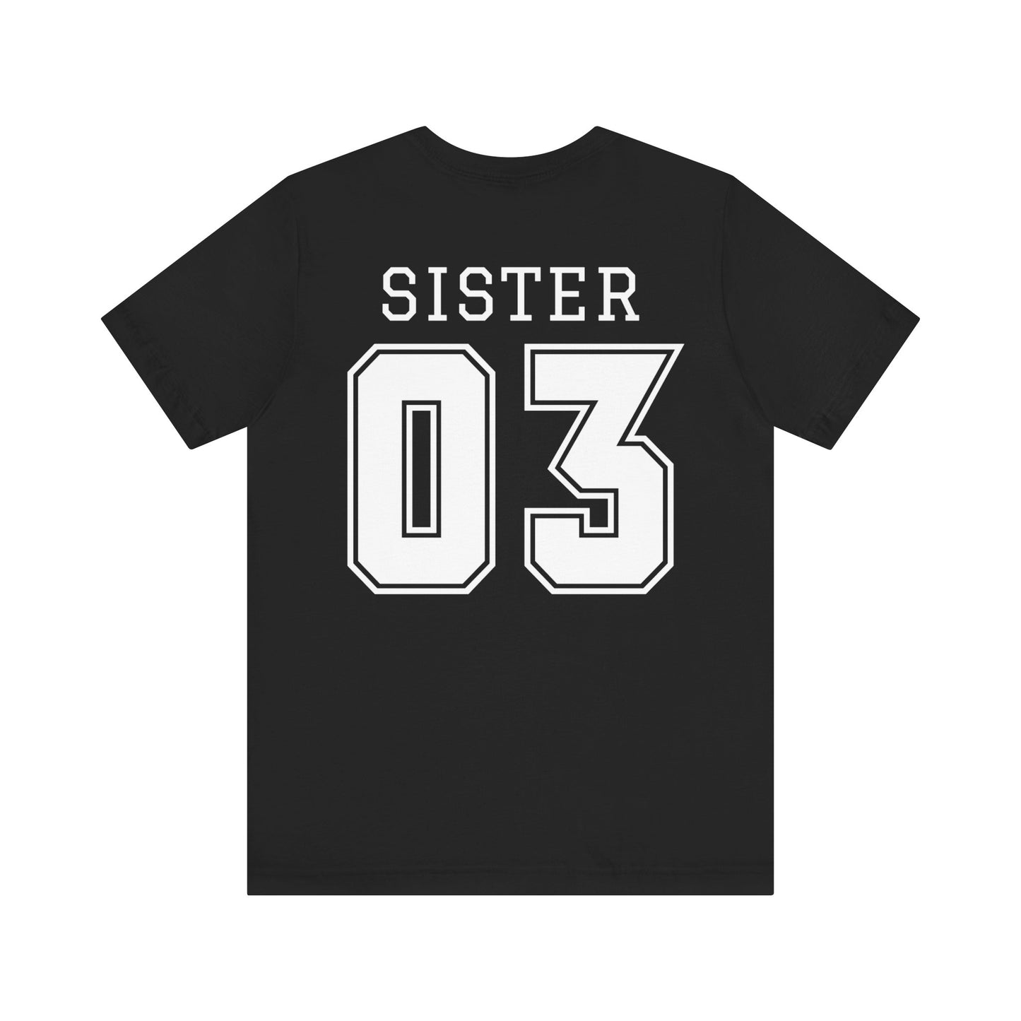 "Sister Team Heart Hands #3" Adult Unisex Short Sleeve Tee (front and back)