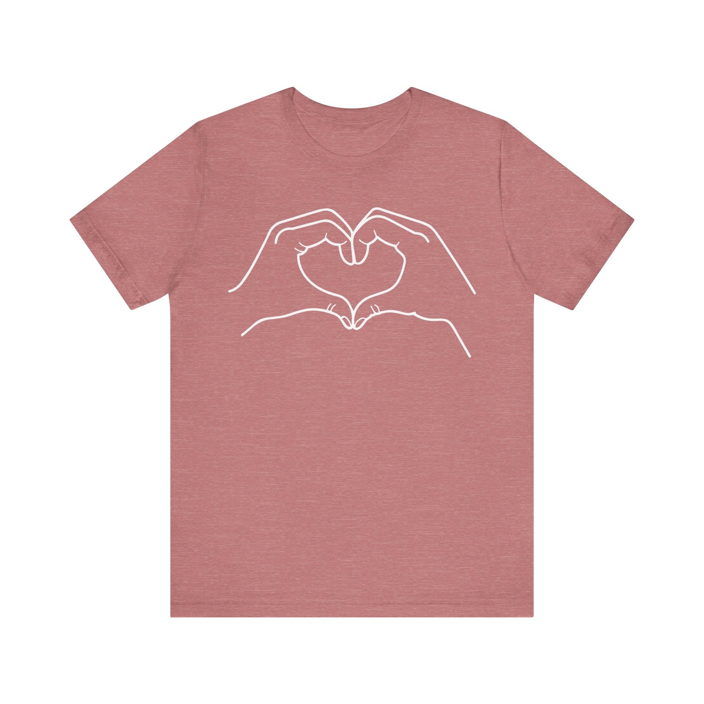 "Sister Team Heart Hands #2" Adult Unisex Short Sleeve Tee (front and back)