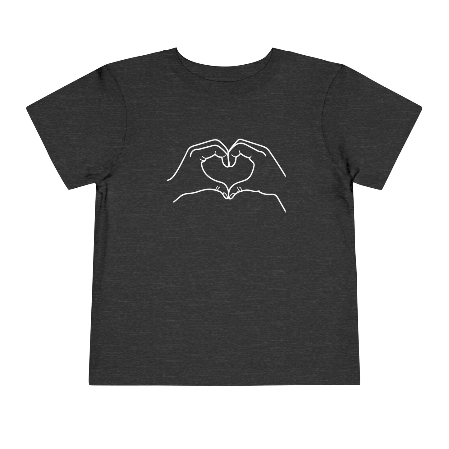 "Sister Team Heart Hands #3" Toddler Unisex Short Sleeve Tee (front and back)