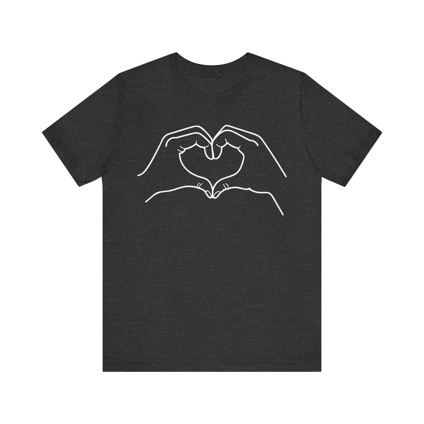 "Sister Team Heart Hands #2" Adult Unisex Short Sleeve Tee (front and back)