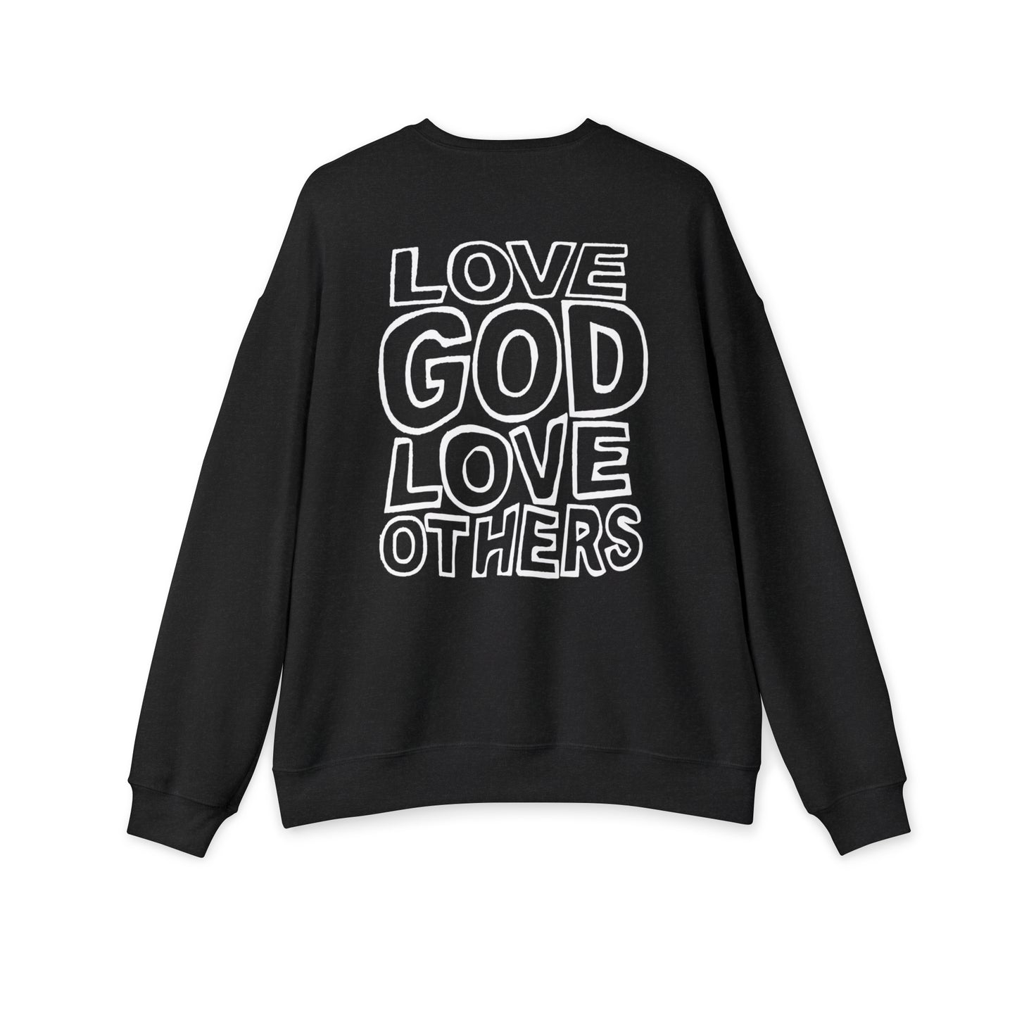 "Love God, Love Others" Adult Unisex Lightweight Sweatshirt (front and back)