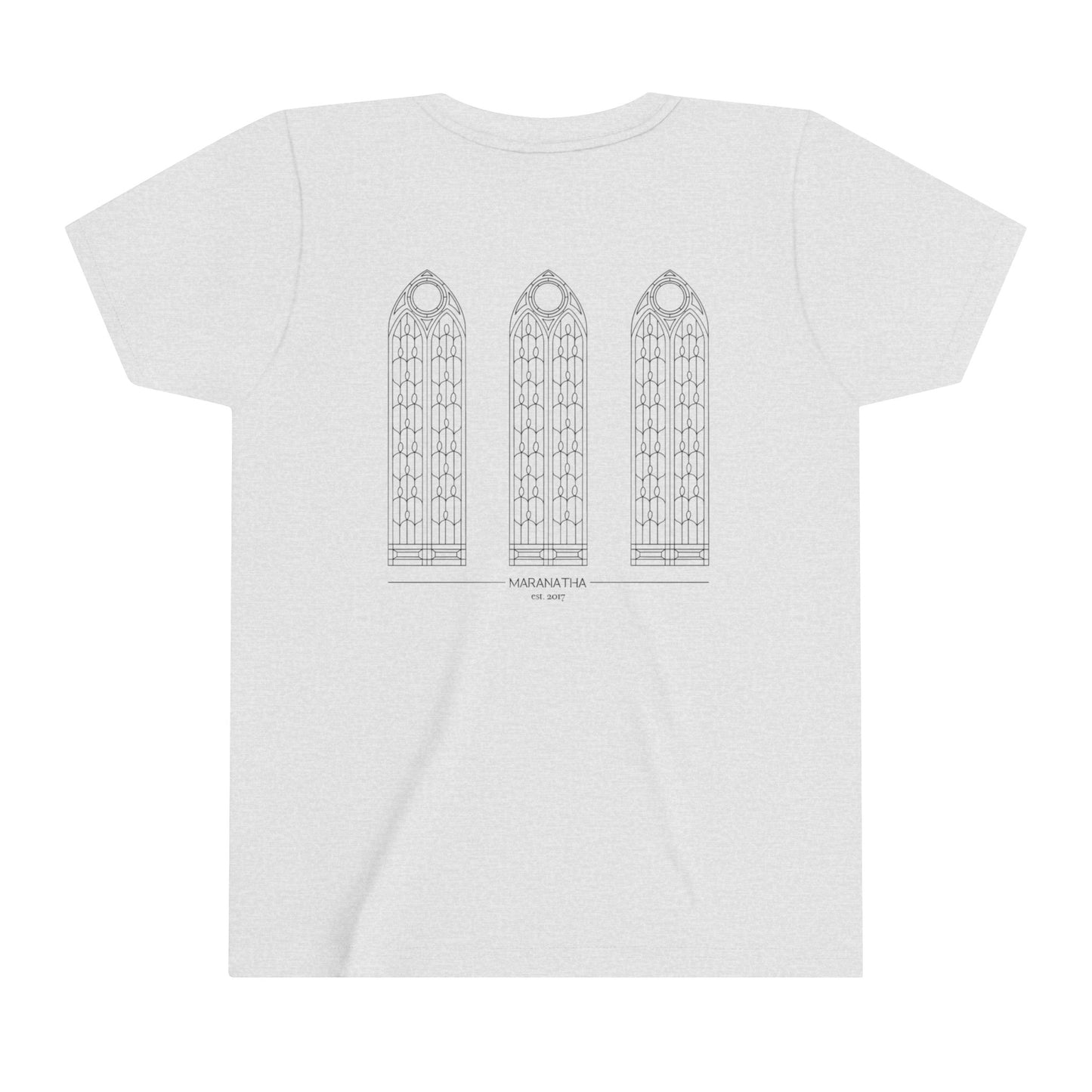 "Maranatha Windows" Youth Short Sleeve Tee (front and back)