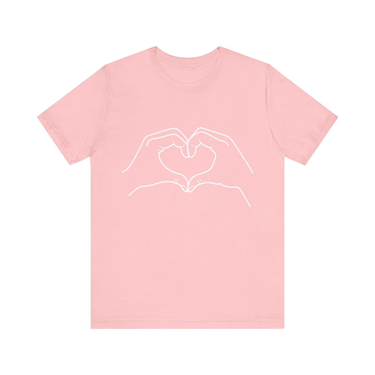 "Sister Team Heart Hands #3" Adult Unisex Short Sleeve Tee (front and back)