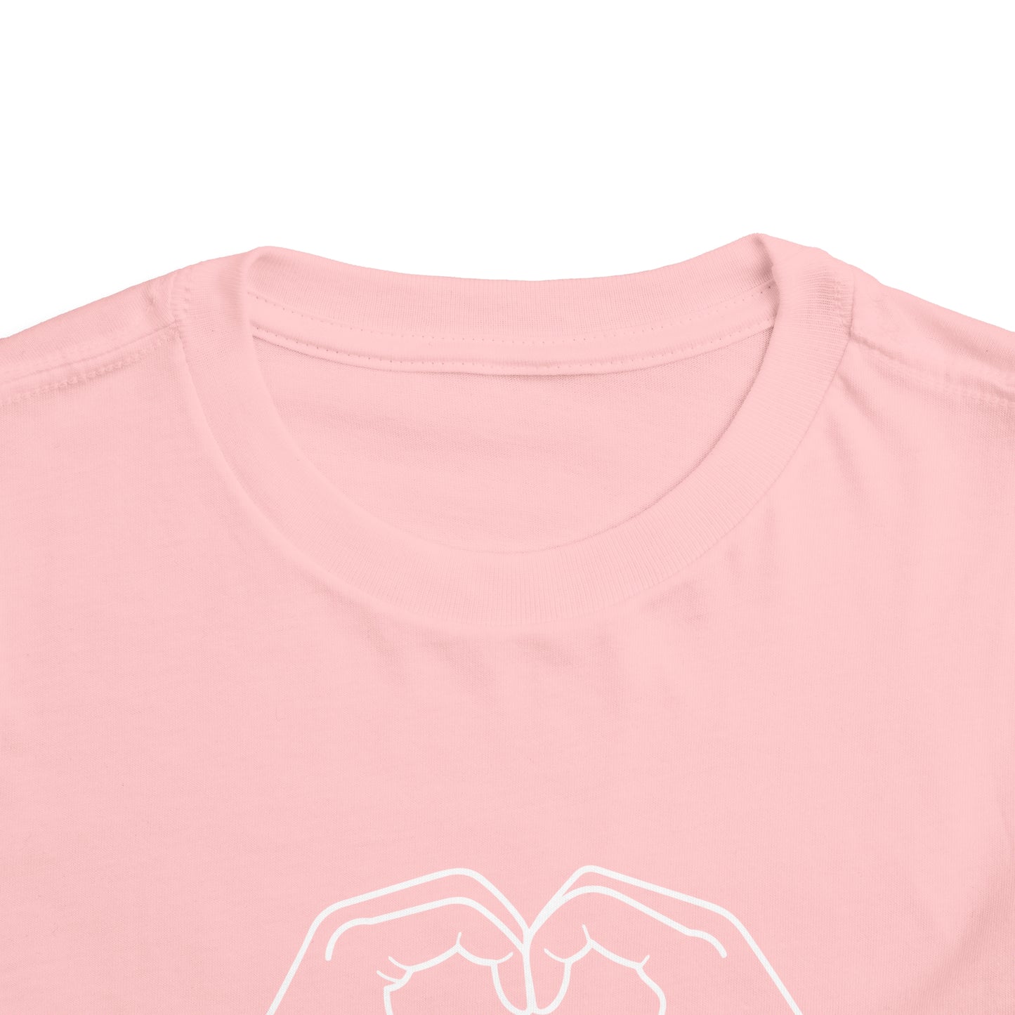 "Sister Team Heart Hands #3" Toddler Unisex Short Sleeve Tee (front and back)