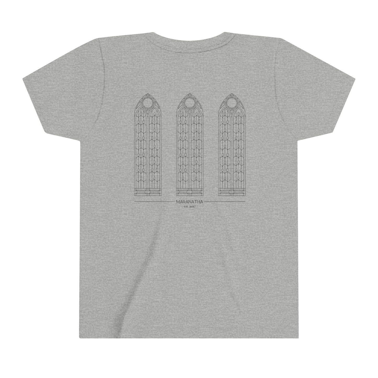 "Maranatha Windows" Youth Short Sleeve Tee (front and back)