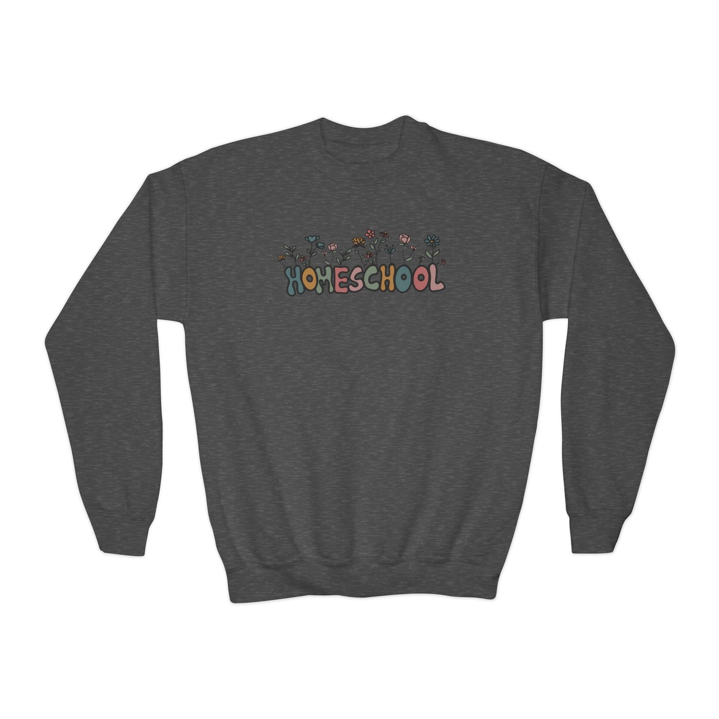 "Homeschool Flowers" Youth Crewneck Sweatshirt