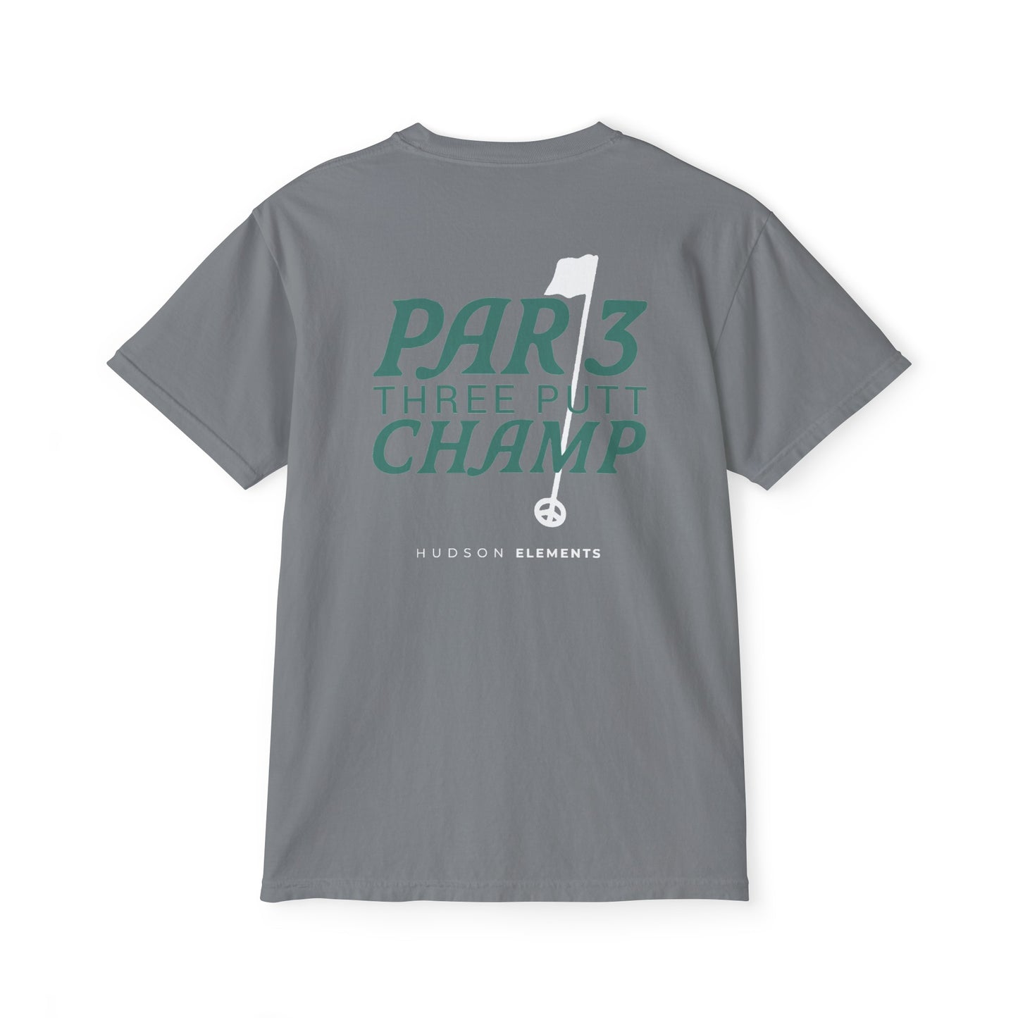 "Par 3 Champ" Adult Unisex Pocket Tee (front and back)