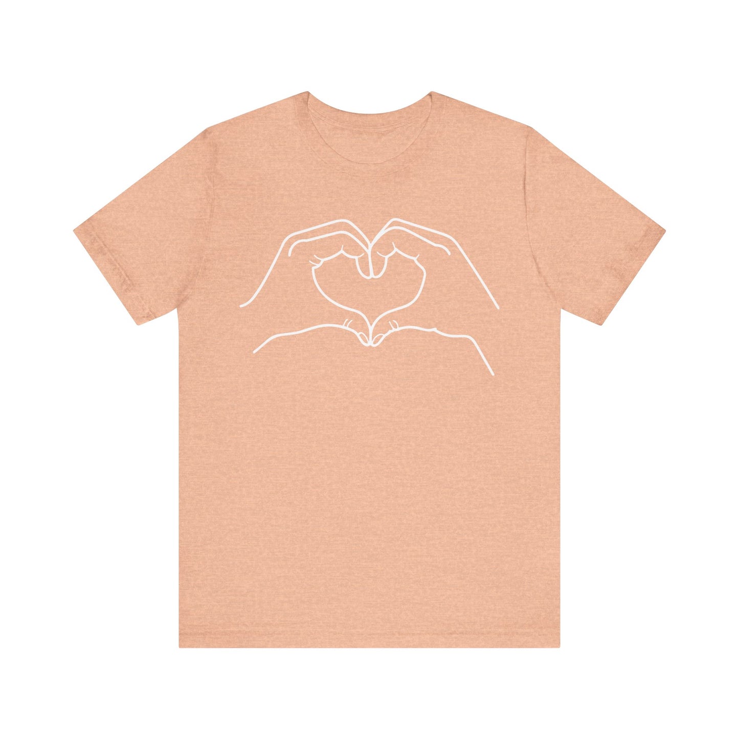 "Sister Team Heart Hands #1" Adult Unisex Short Sleeve Tee (front and back)