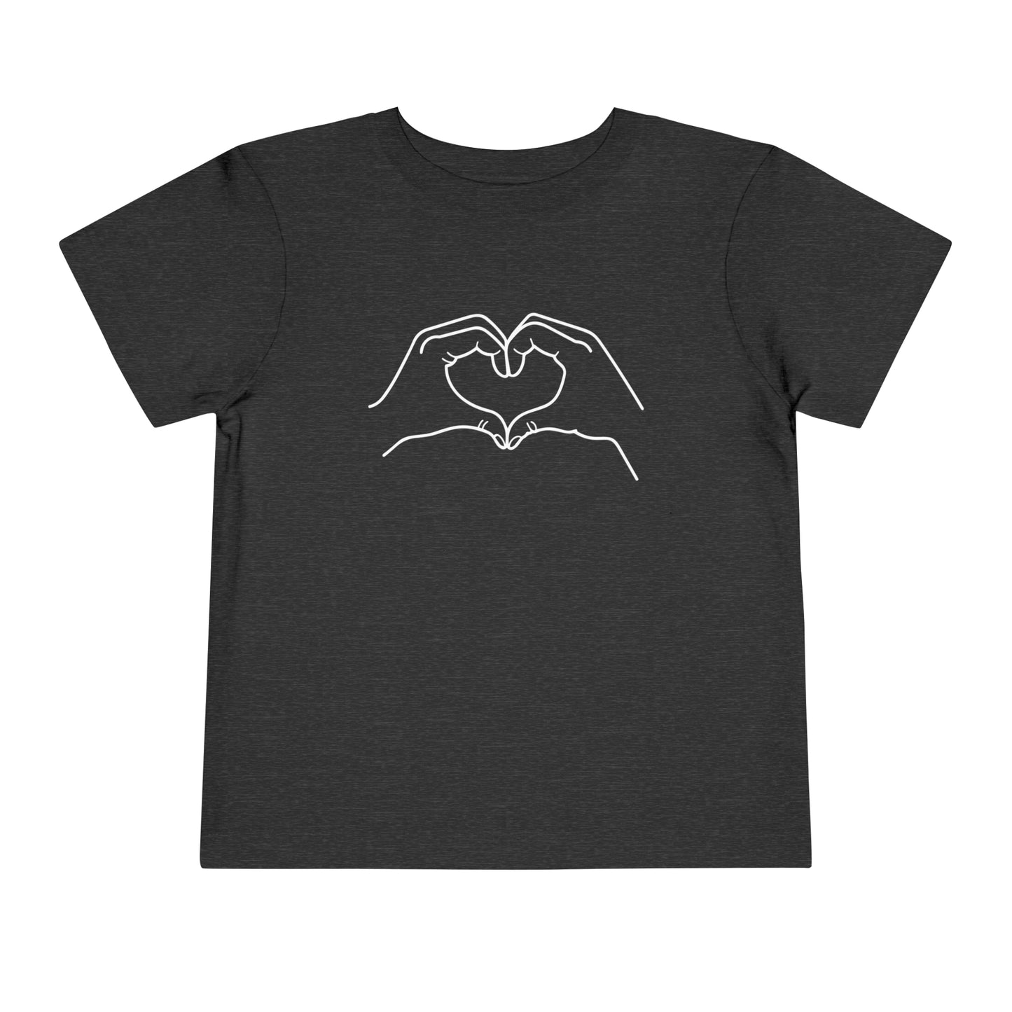 "Sister Team Heart Hands #4" Toddler Short Sleeve Tee (front and back)