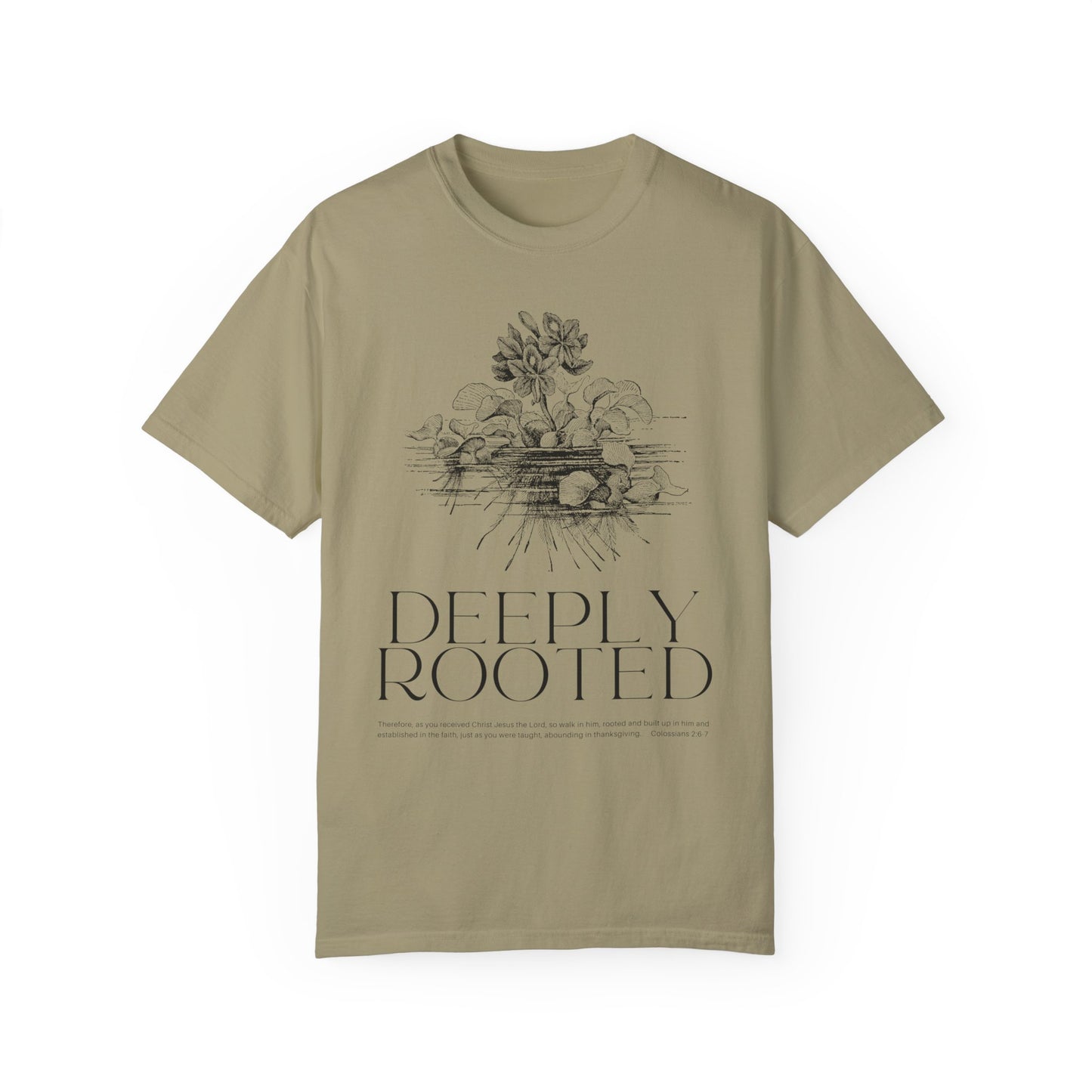 "Deeply Rooted" (Colossians 2:6-7) Adult Unisex Short Sleeve Tee