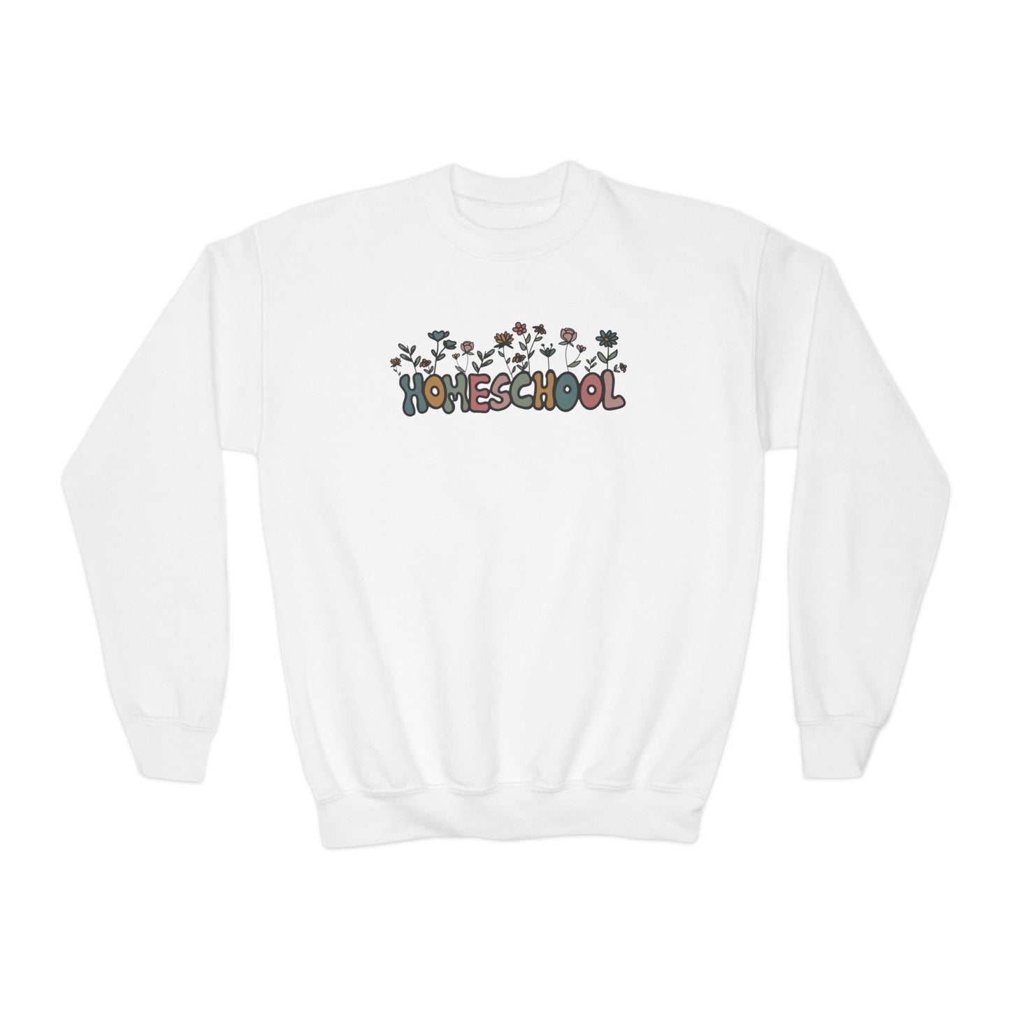 "Homeschool Flowers" Youth Crewneck Sweatshirt