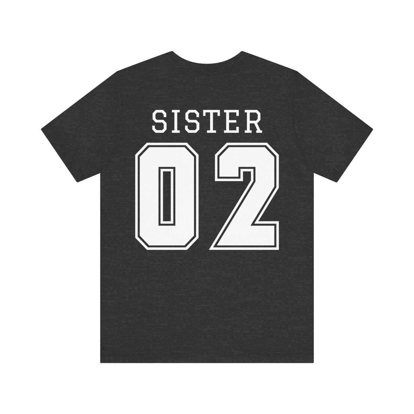 "Sister Team Heart Hands #2" Adult Unisex Short Sleeve Tee (front and back)