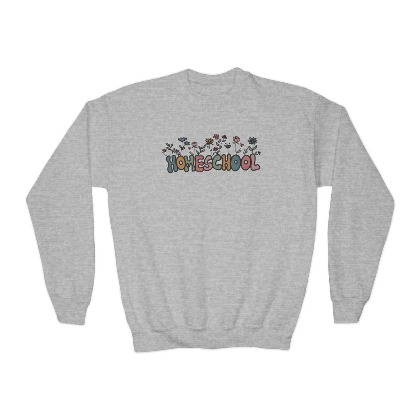 "Homeschool Flowers" Youth Crewneck Sweatshirt