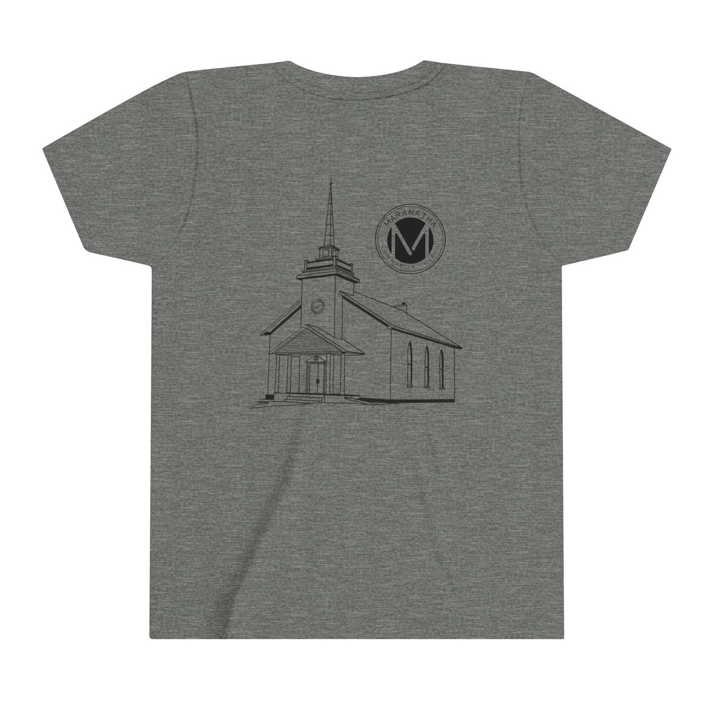 "Maranatha Church" Youth Short Sleeve Tee (front and back)