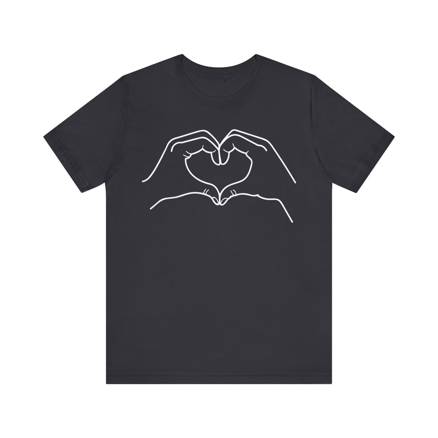 "Sister Team Heart Hands #1" Adult Unisex Short Sleeve Tee (front and back)