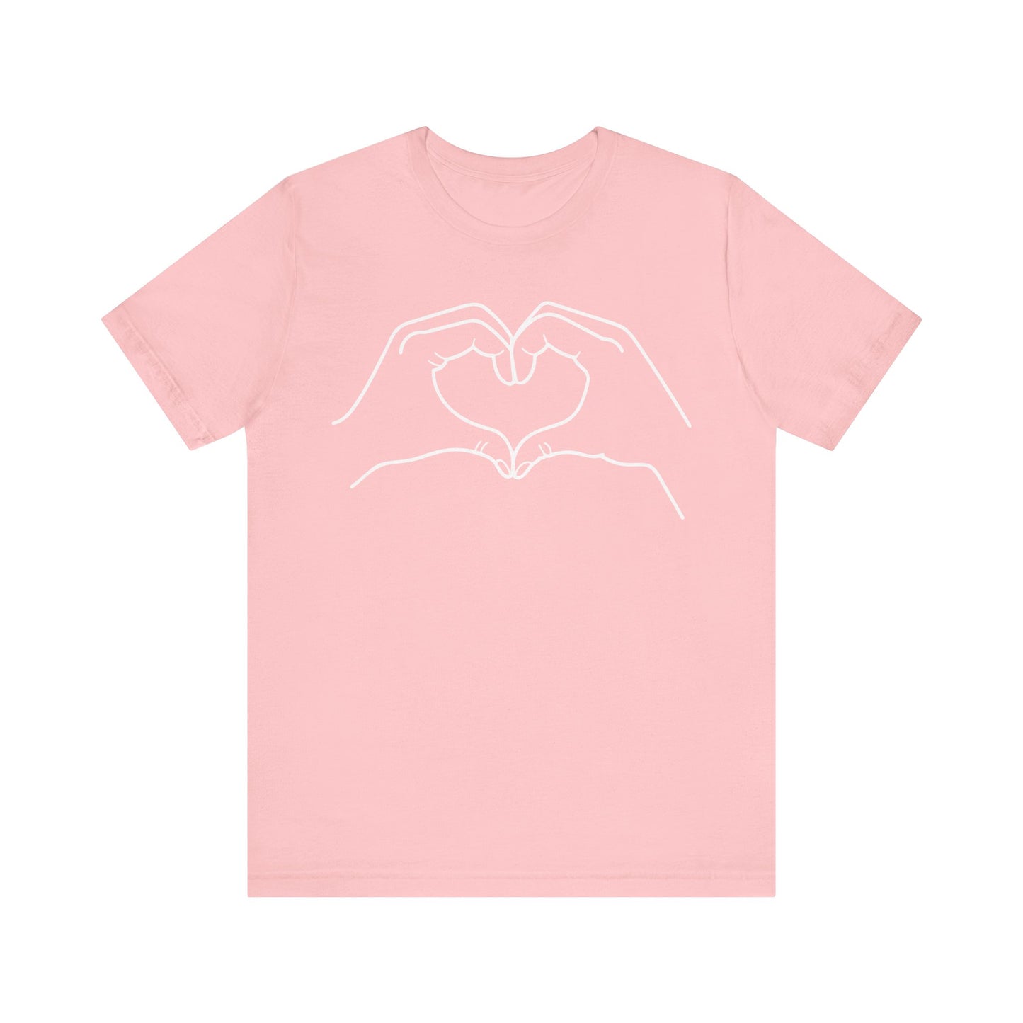 "Sister Team Heart Hands #2" Adult Unisex Short Sleeve Tee (front and back)