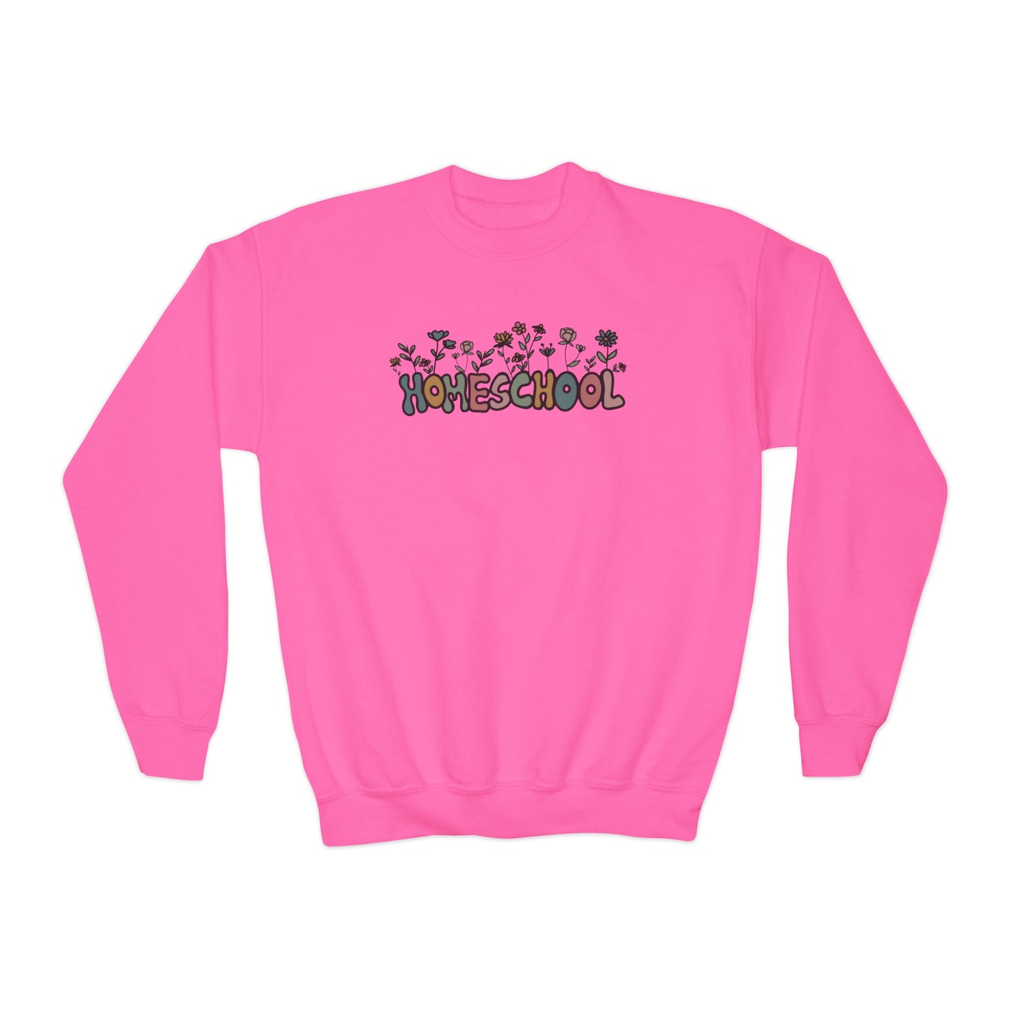 "Homeschool Flowers" Youth Crewneck Sweatshirt