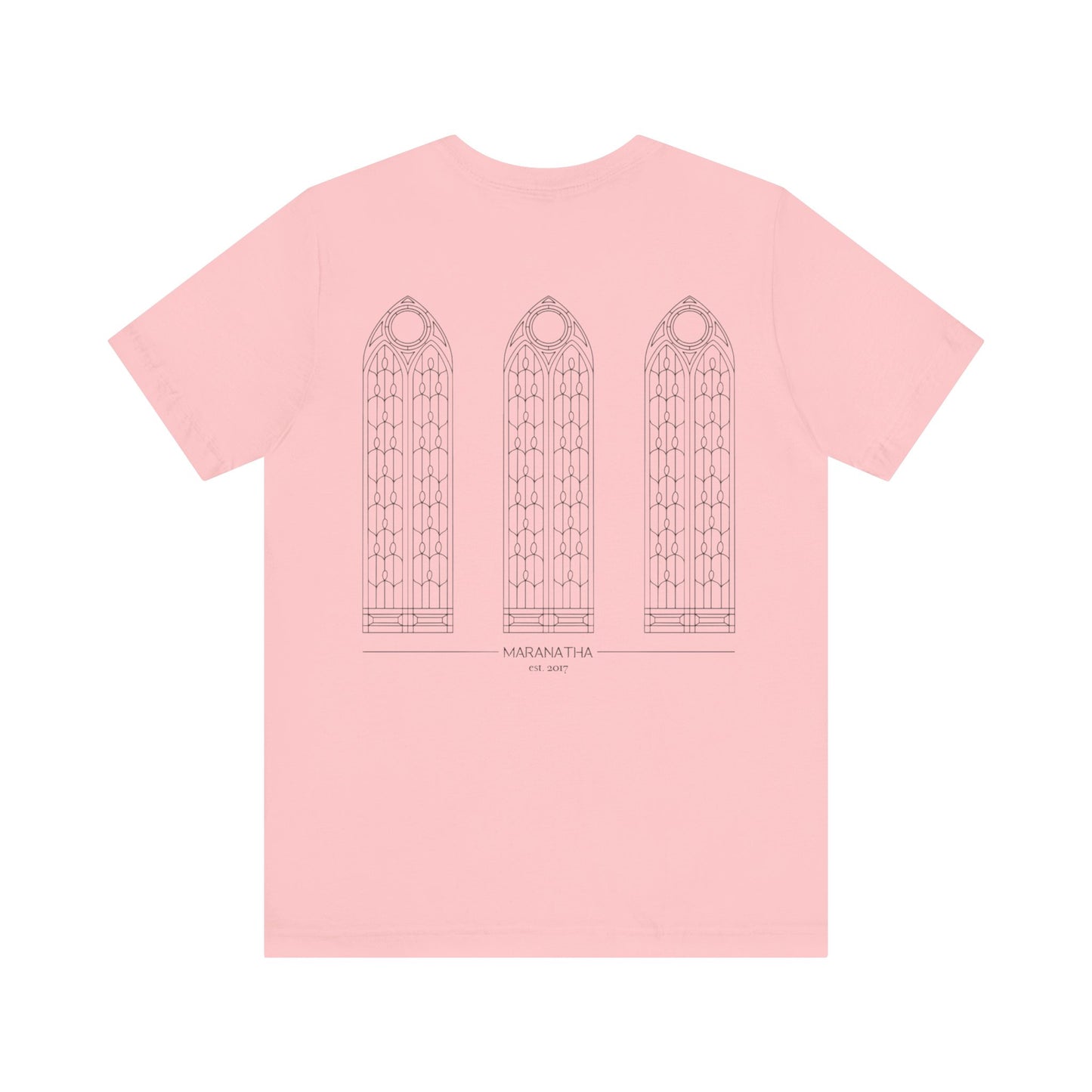 "Maranatha Windows" Adult Unisex Short Sleeve Tee (front and back)