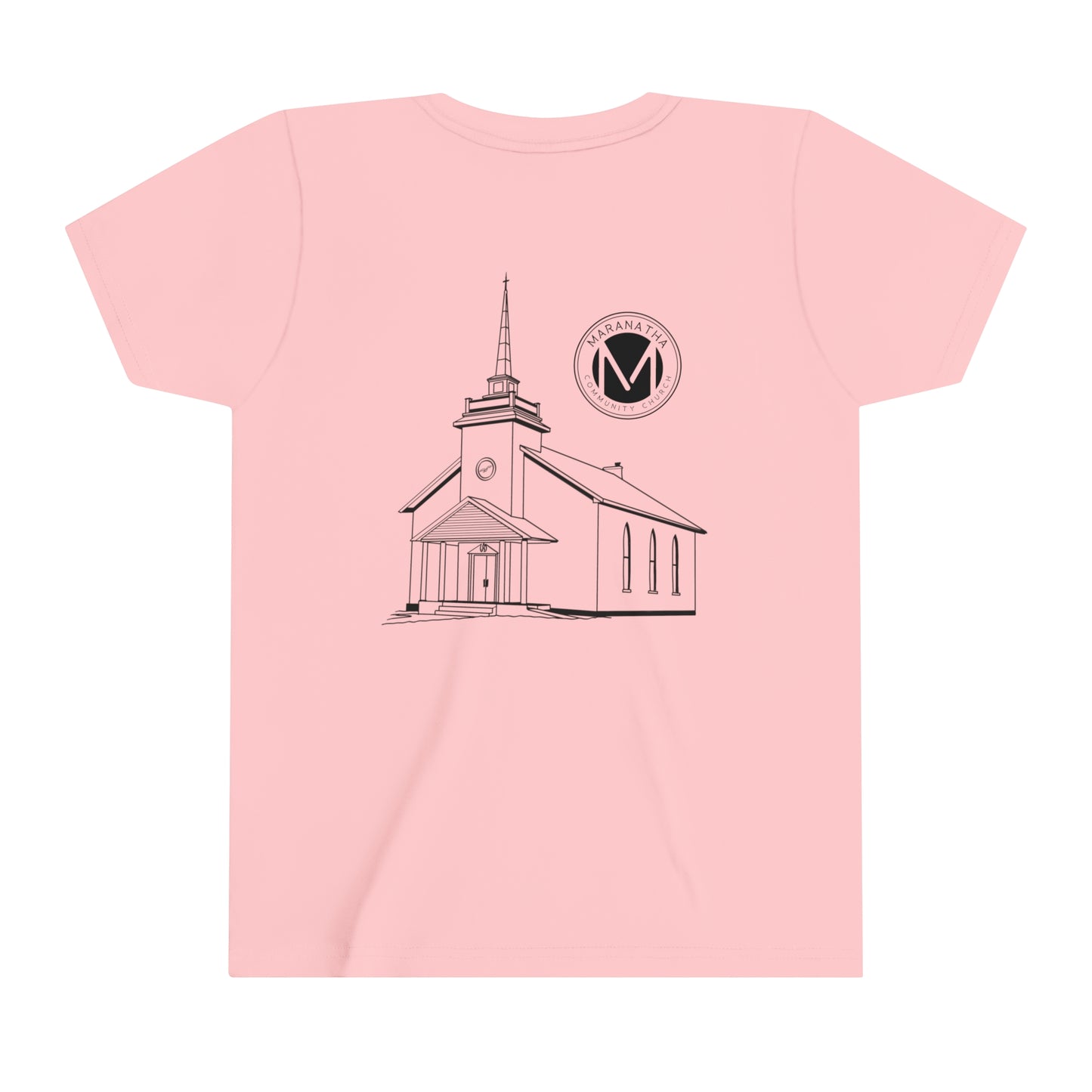 "Maranatha Church" Youth Short Sleeve Tee (front and back)