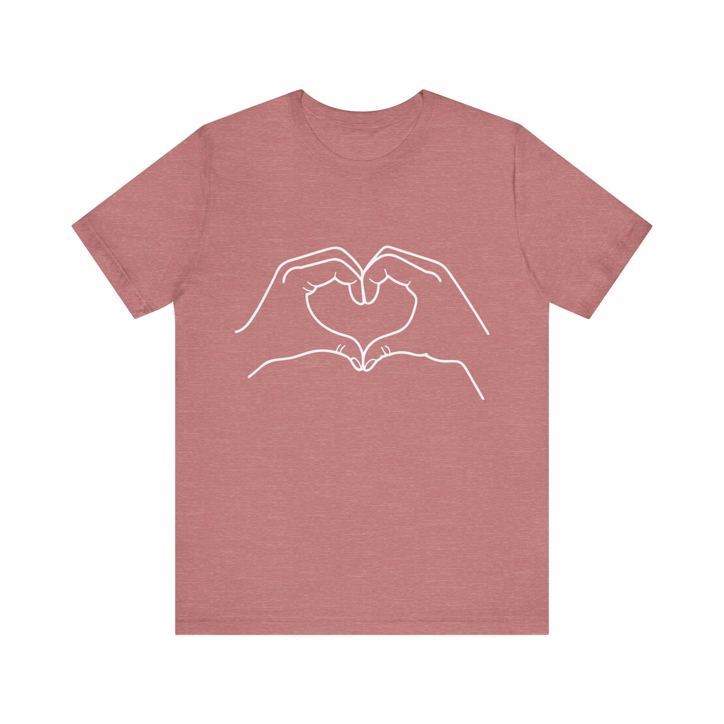 "Sister Team Heart Hands #3" Adult Unisex Short Sleeve Tee (front and back)