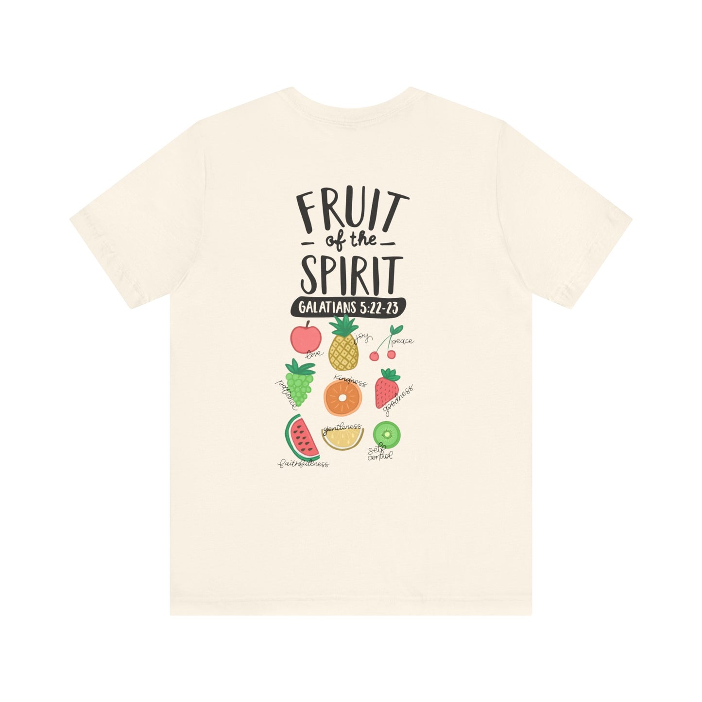 "Fruit of The Spirit" (Galatians 5:22-23) Adult Unisex Short Sleeve Tee (front and back)