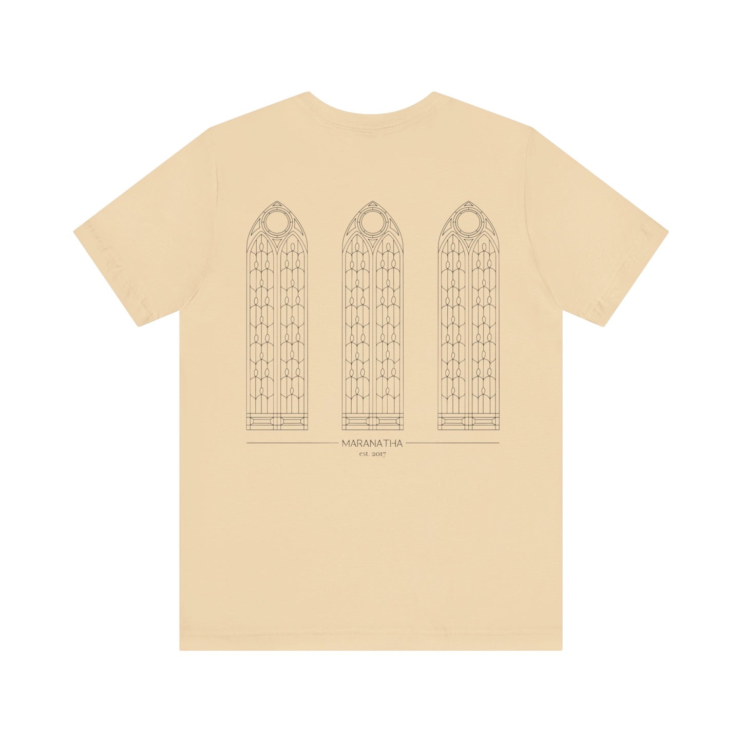 "Maranatha Windows" Adult Unisex Short Sleeve Tee (front and back)