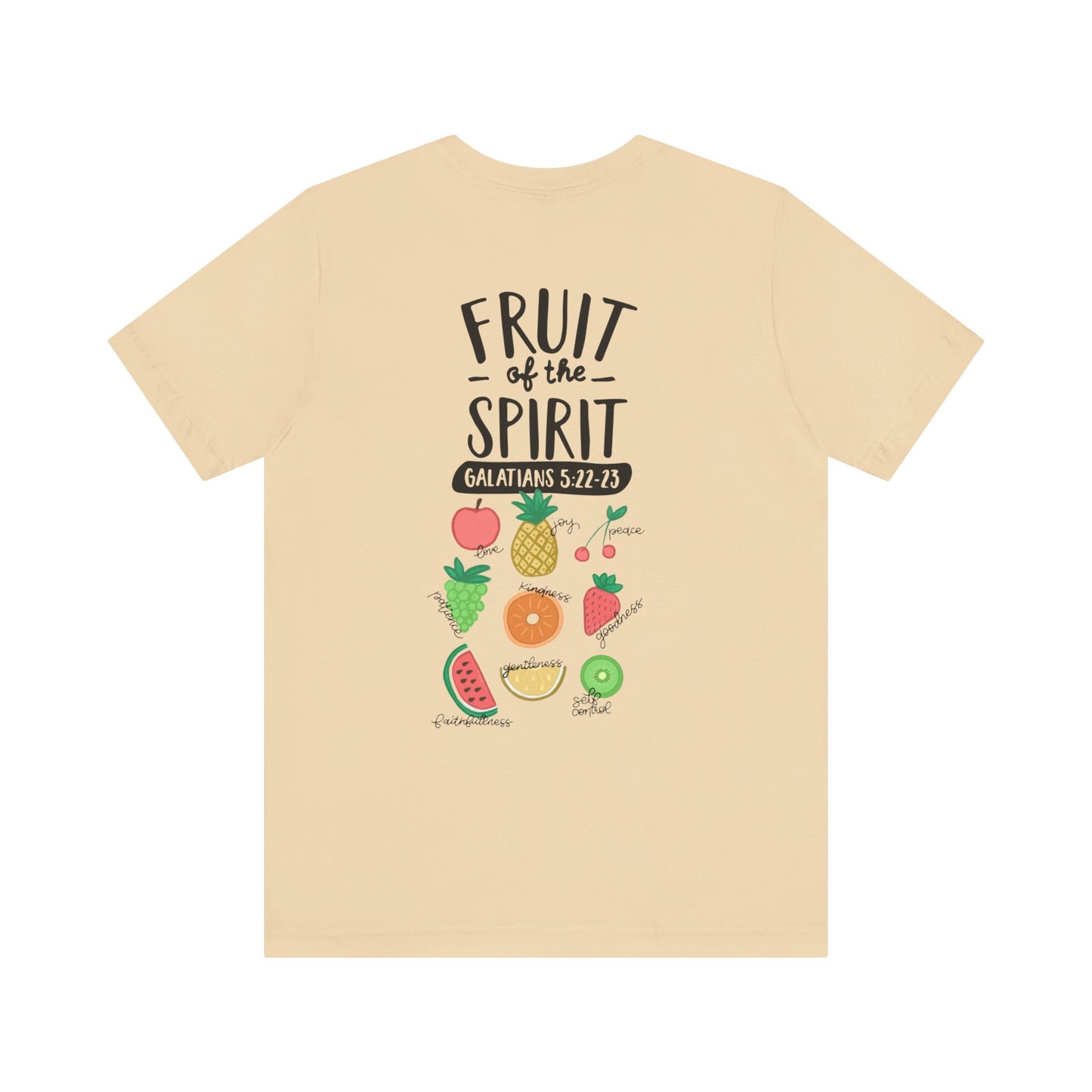 "Fruit of The Spirit" (Galatians 5:22-23) Adult Unisex Short Sleeve Tee (front and back)