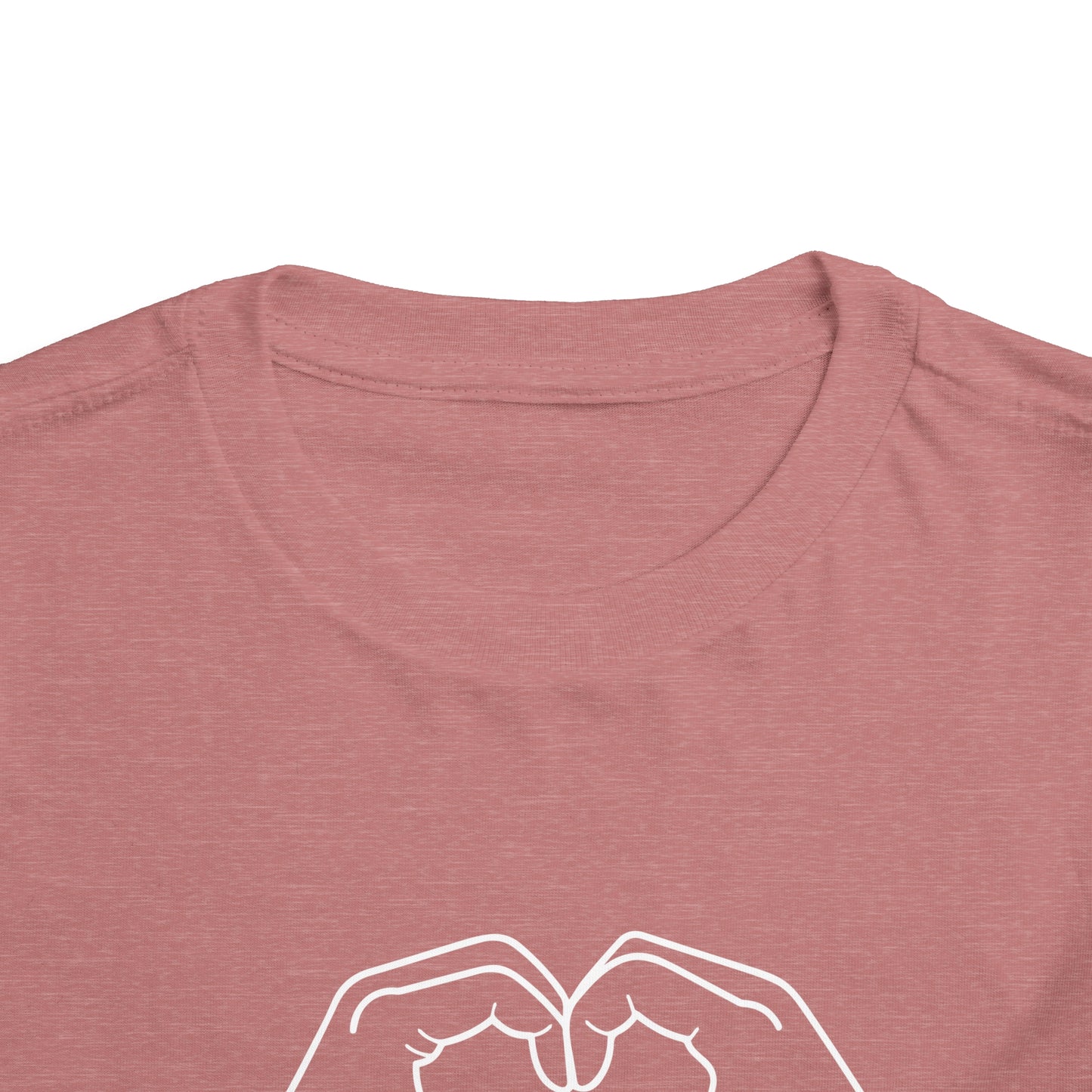 "Sister Team Heart Hands #3" Toddler Unisex Short Sleeve Tee (front and back)