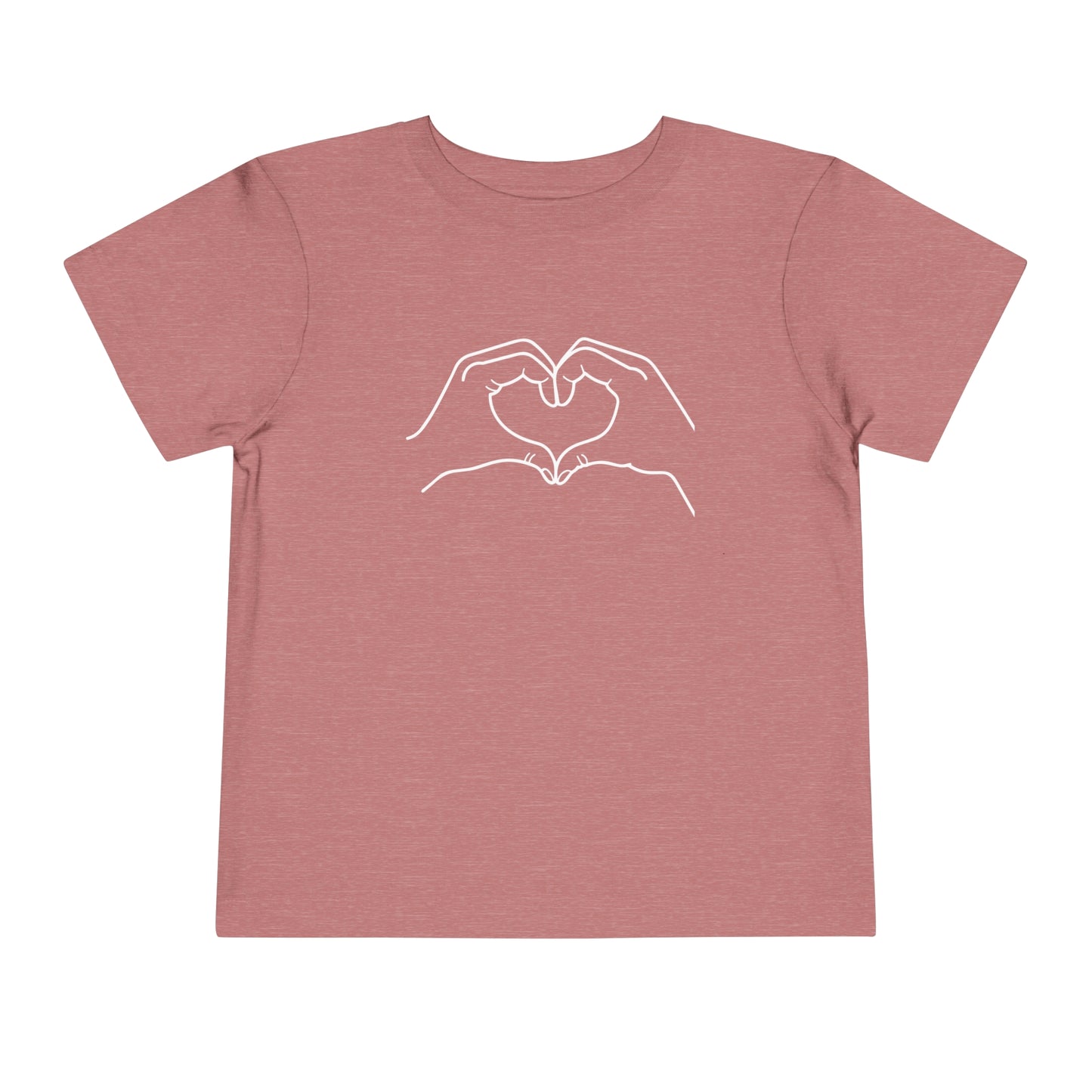 "Sister Team Heart Hands #3" Toddler Unisex Short Sleeve Tee (front and back)