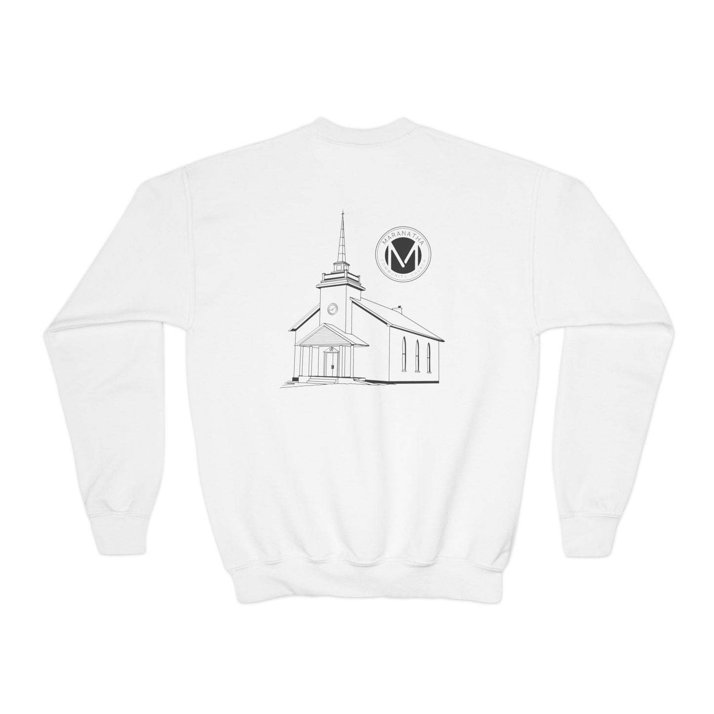 "Maranatha Church" Youth Crewneck Sweatshirt (front and back)