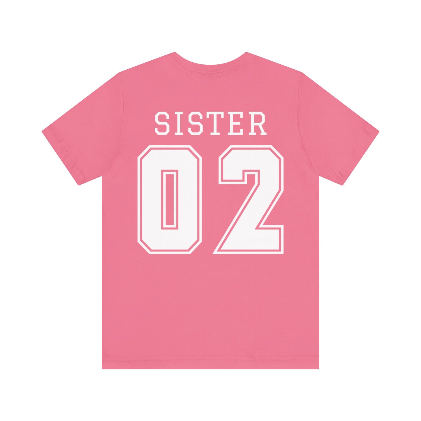 "Sister Team Heart Hands #2" Adult Unisex Short Sleeve Tee (front and back)