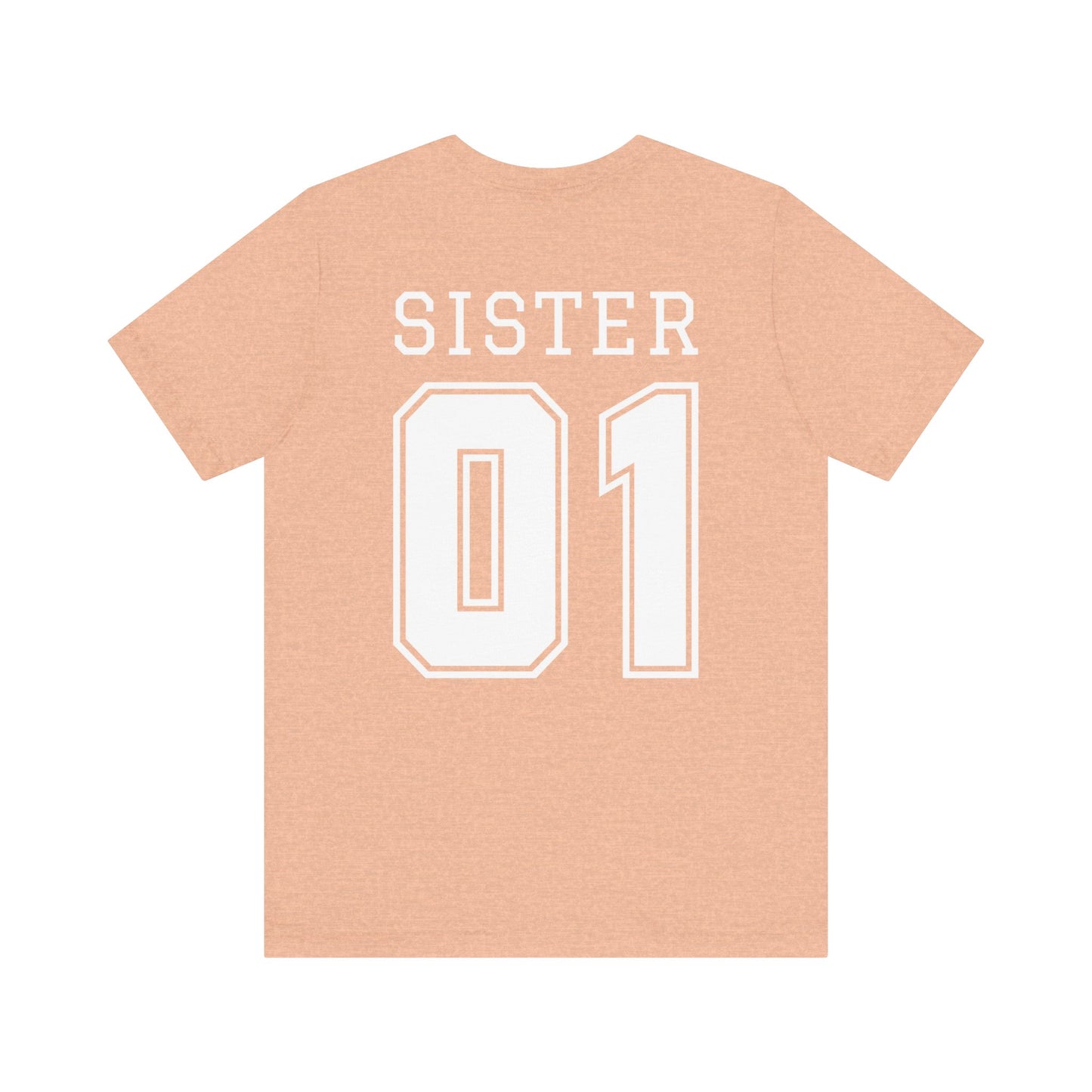 "Sister Team Heart Hands #1" Adult Unisex Short Sleeve Tee (front and back)