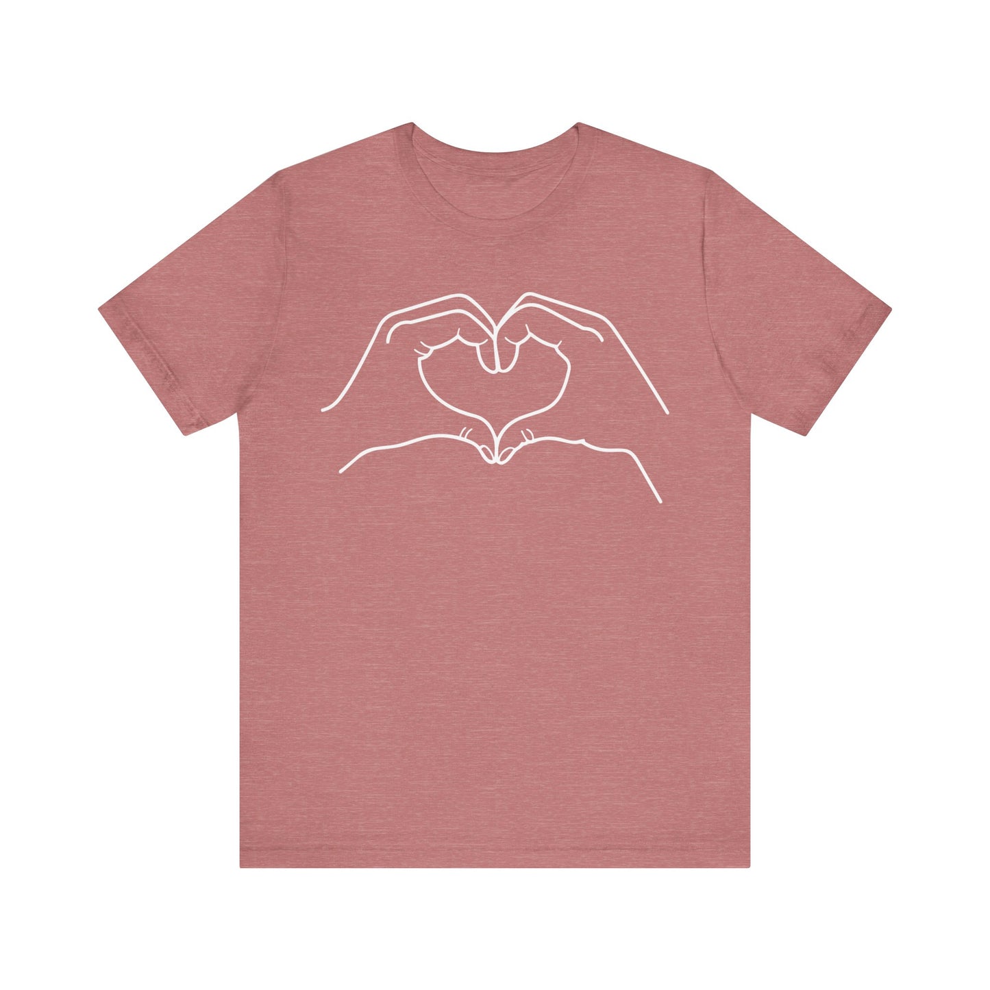 "Sister Team Heart Hands #1" Adult Unisex Short Sleeve Tee (front and back)